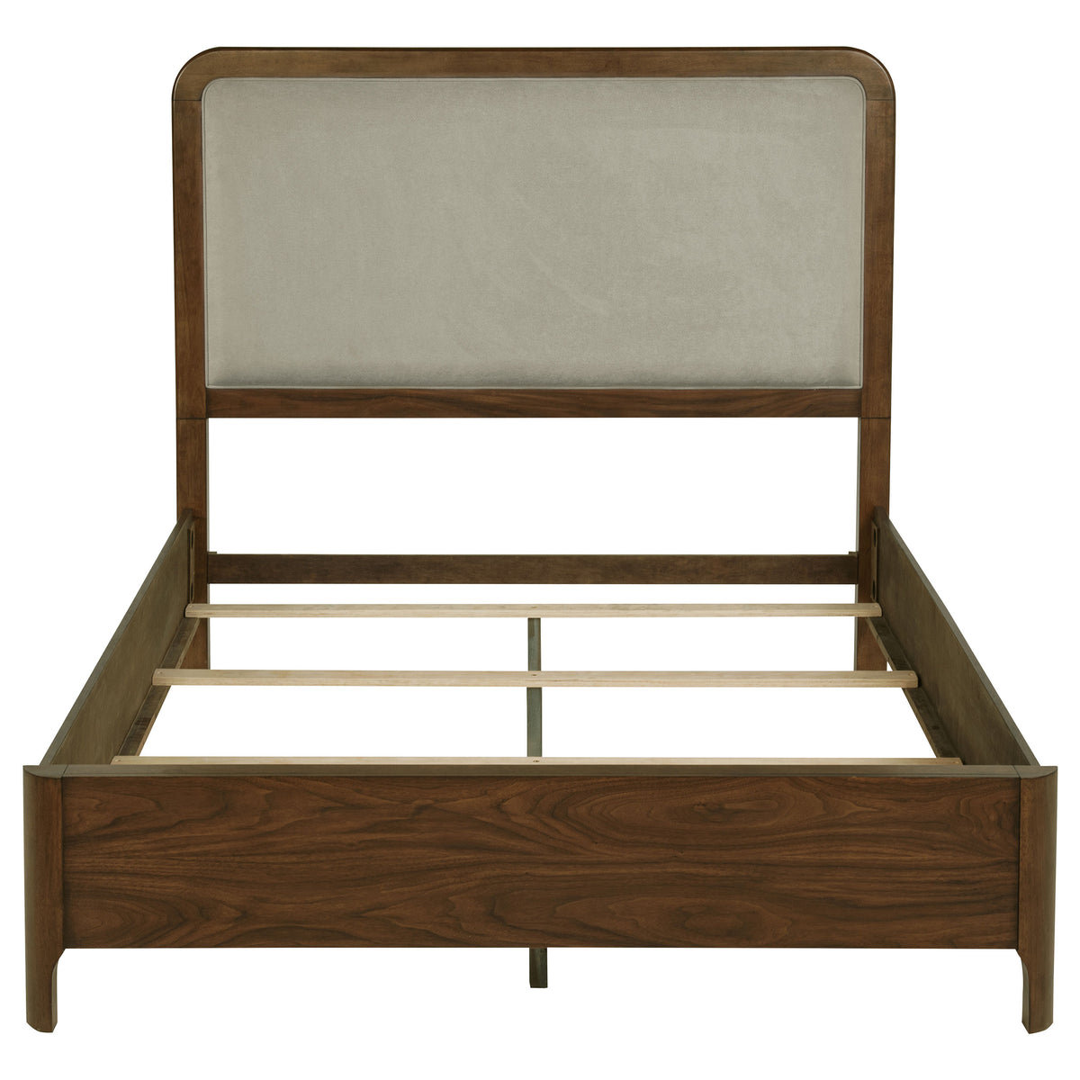 Maderia 57-inch Upholstered Queen Panel Bed Walnut