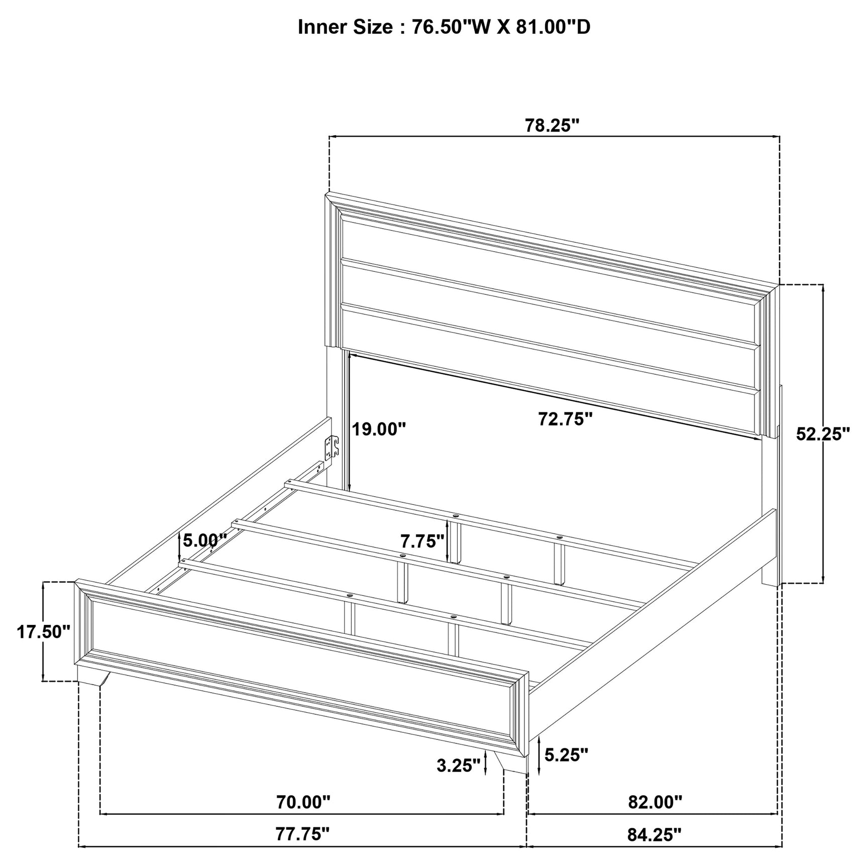 Wright 52-inch Upholstered Eastern King Bed Brown Oak - Tampa Furniture Outlet