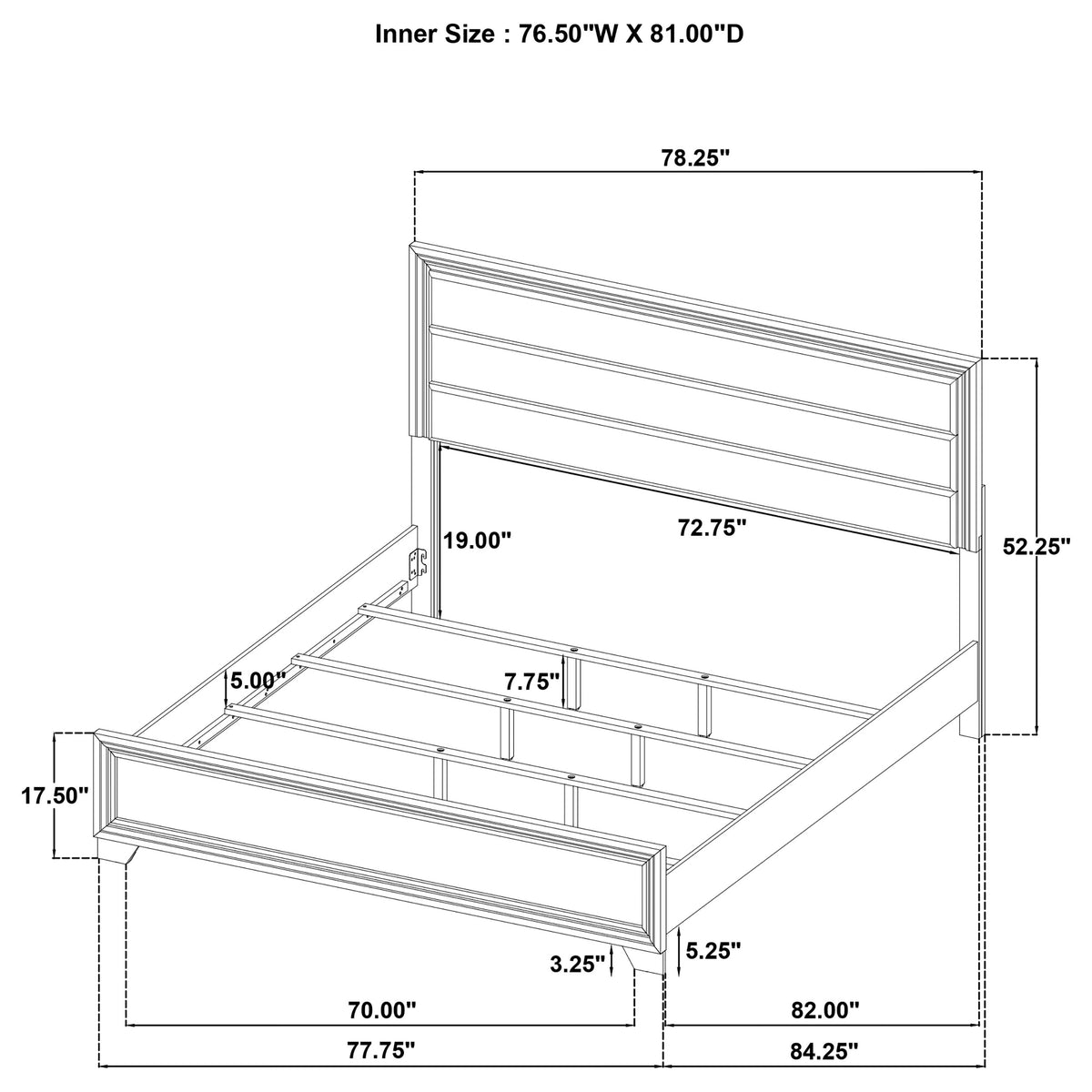 Wright 52-inch Upholstered Eastern King Bed Brown Oak