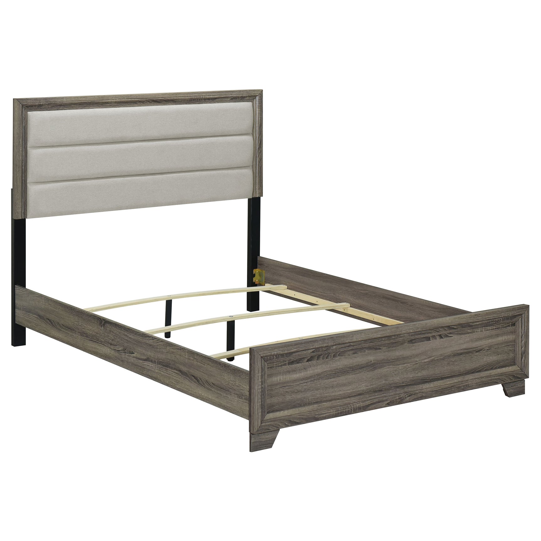 Tampa Furniture Outlet - Coaster - Wright 52-inch Upholstered California King Bed Brown Oak - 223341KW