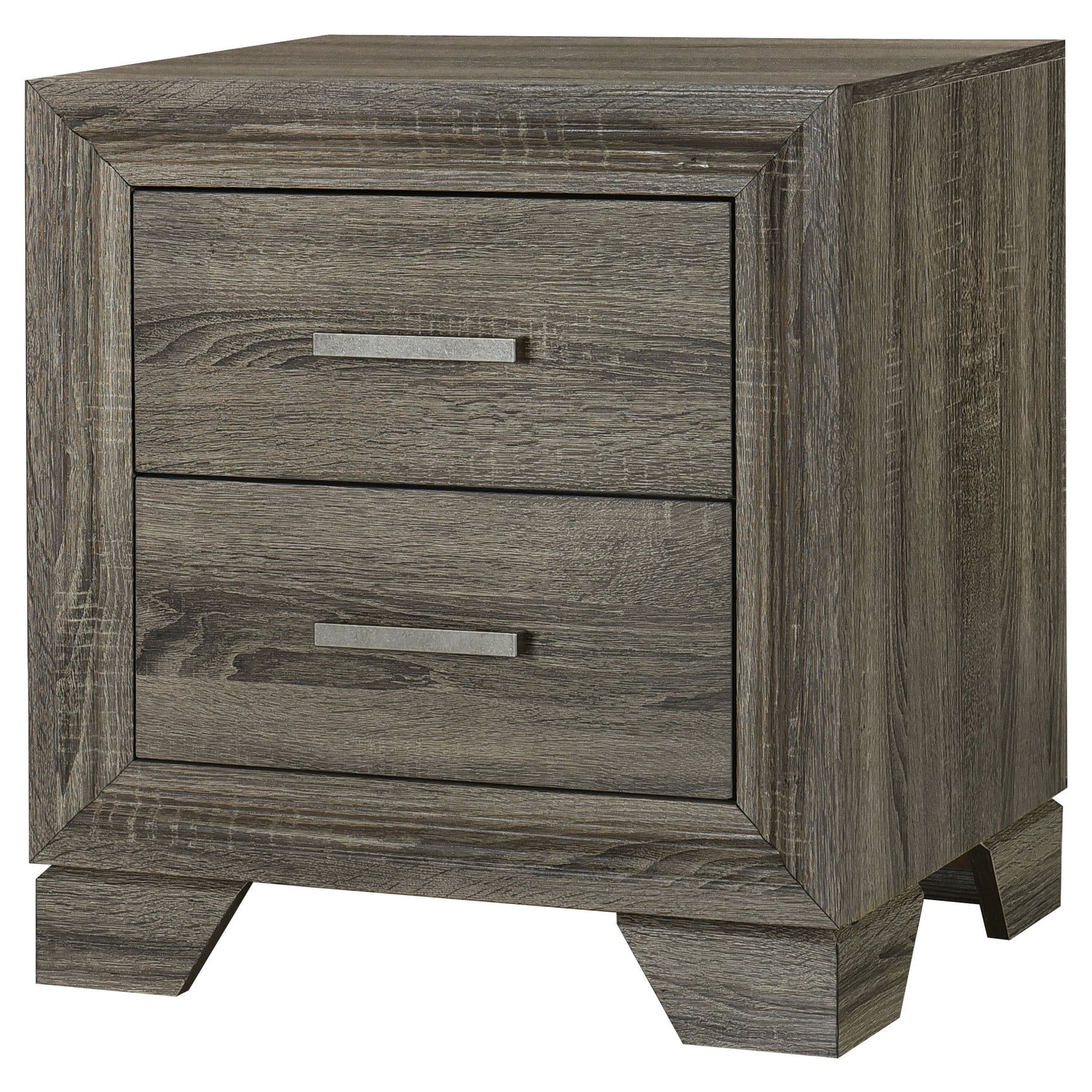 Wright 2-drawer Nightstand Bedside Table Brown Oak - Tampa Furniture Outlet