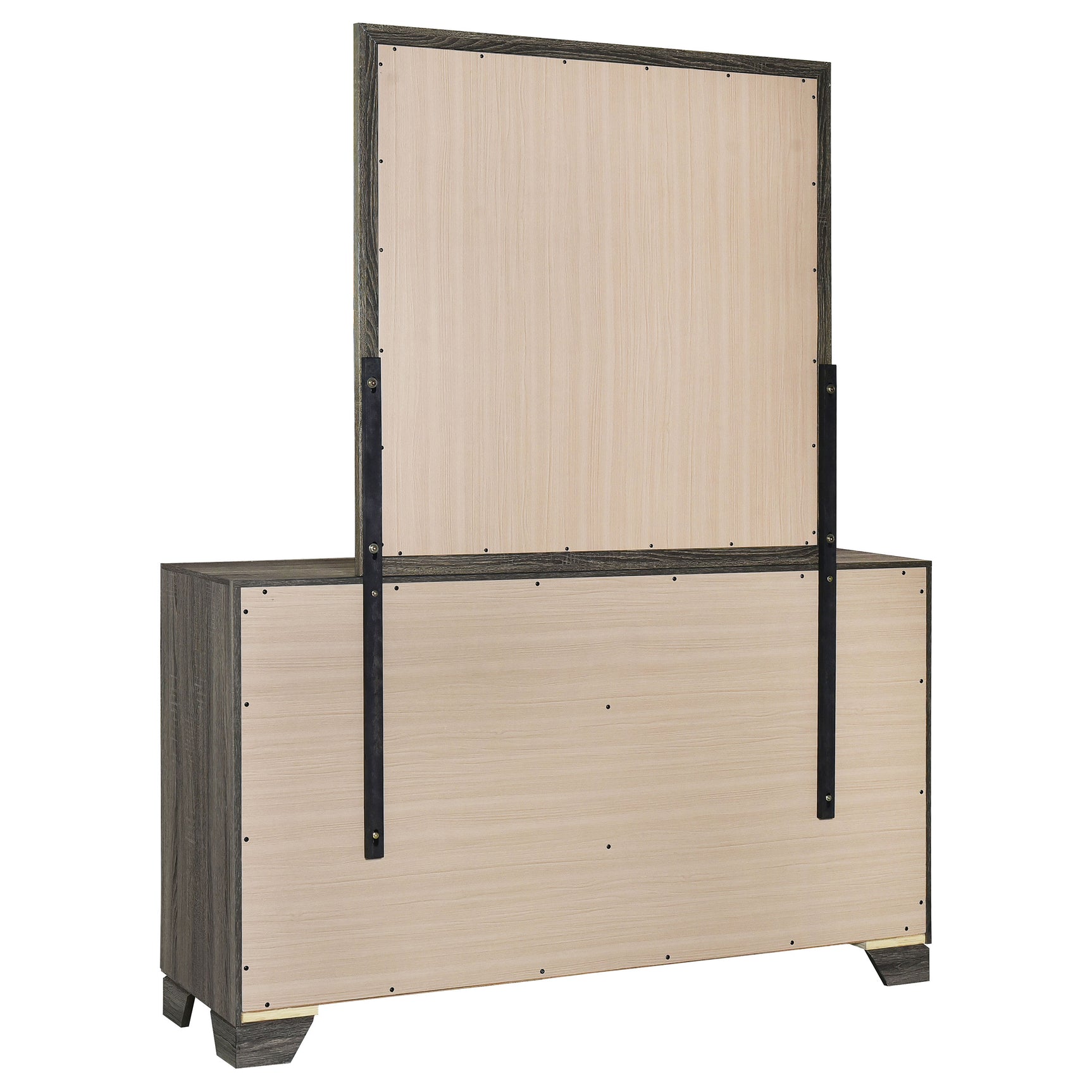 Wright 6-drawer Dresser and Mirror Brown Oak - Tampa Furniture Outlet