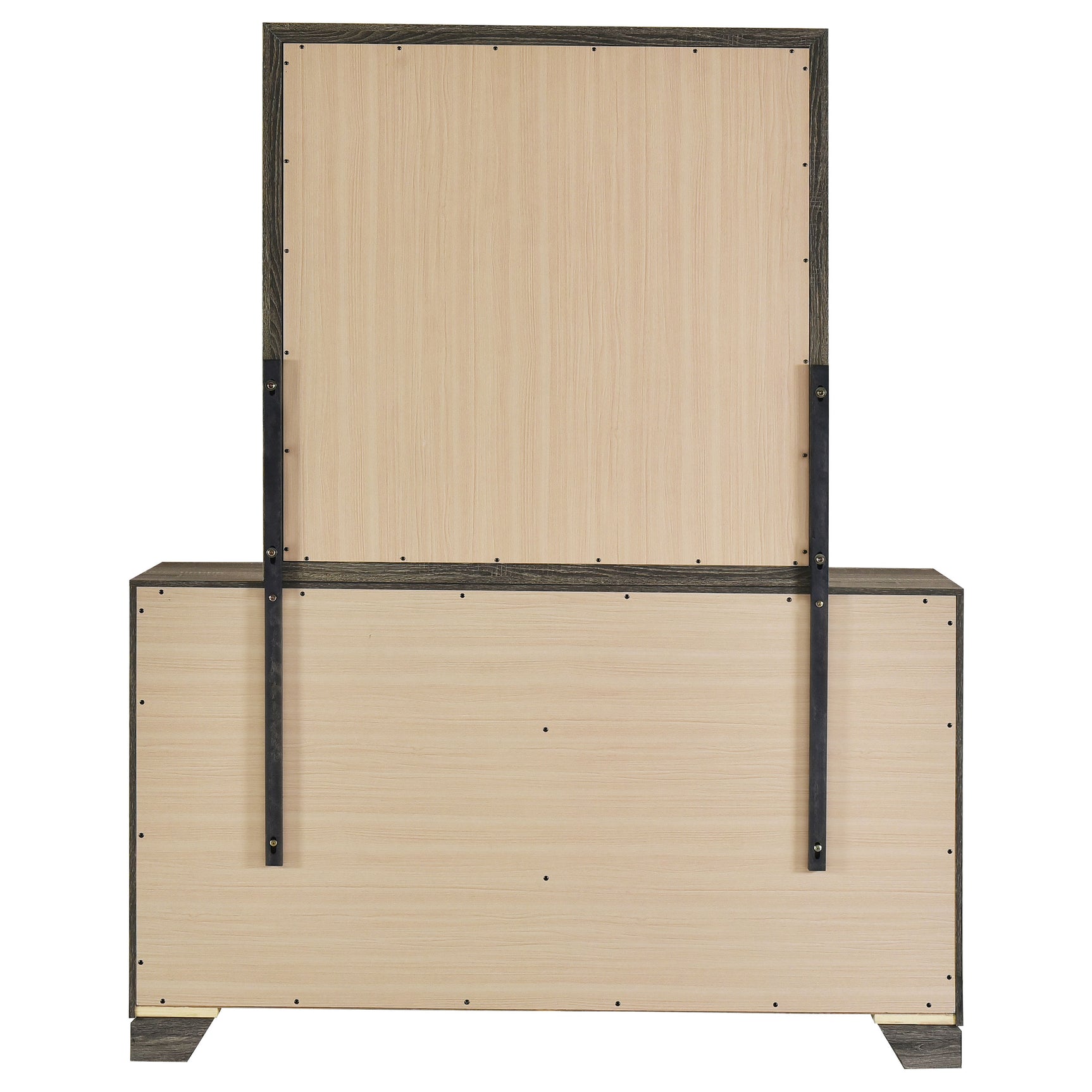 Wright 6-drawer Dresser and Mirror Brown Oak - Tampa Furniture Outlet