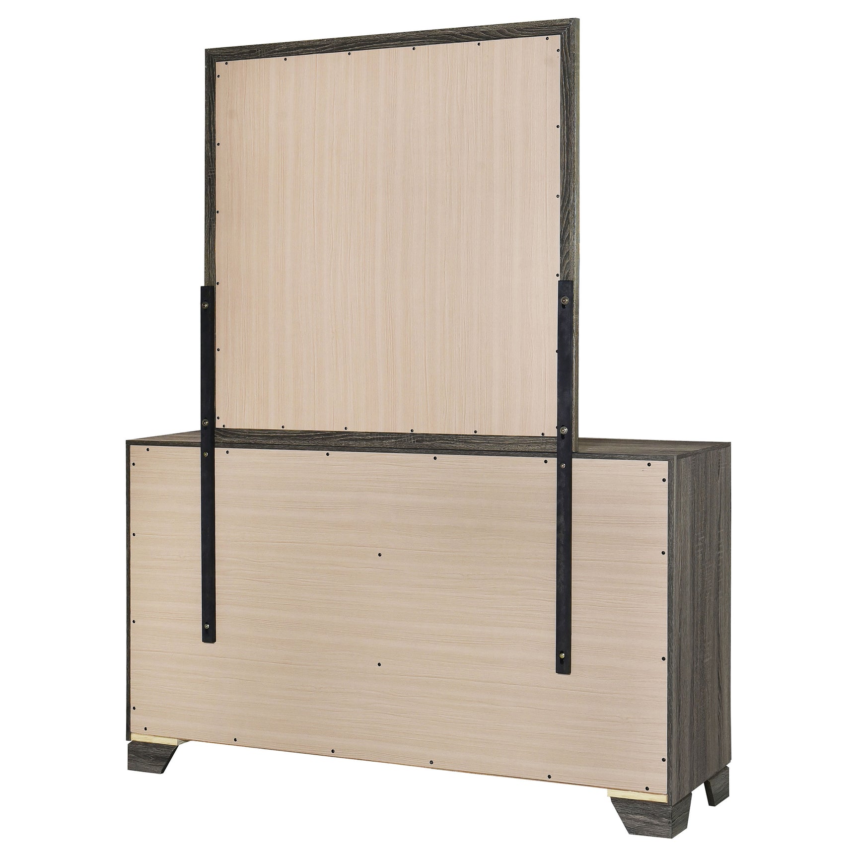 Wright 6-drawer Dresser and Mirror Brown Oak - Tampa Furniture Outlet