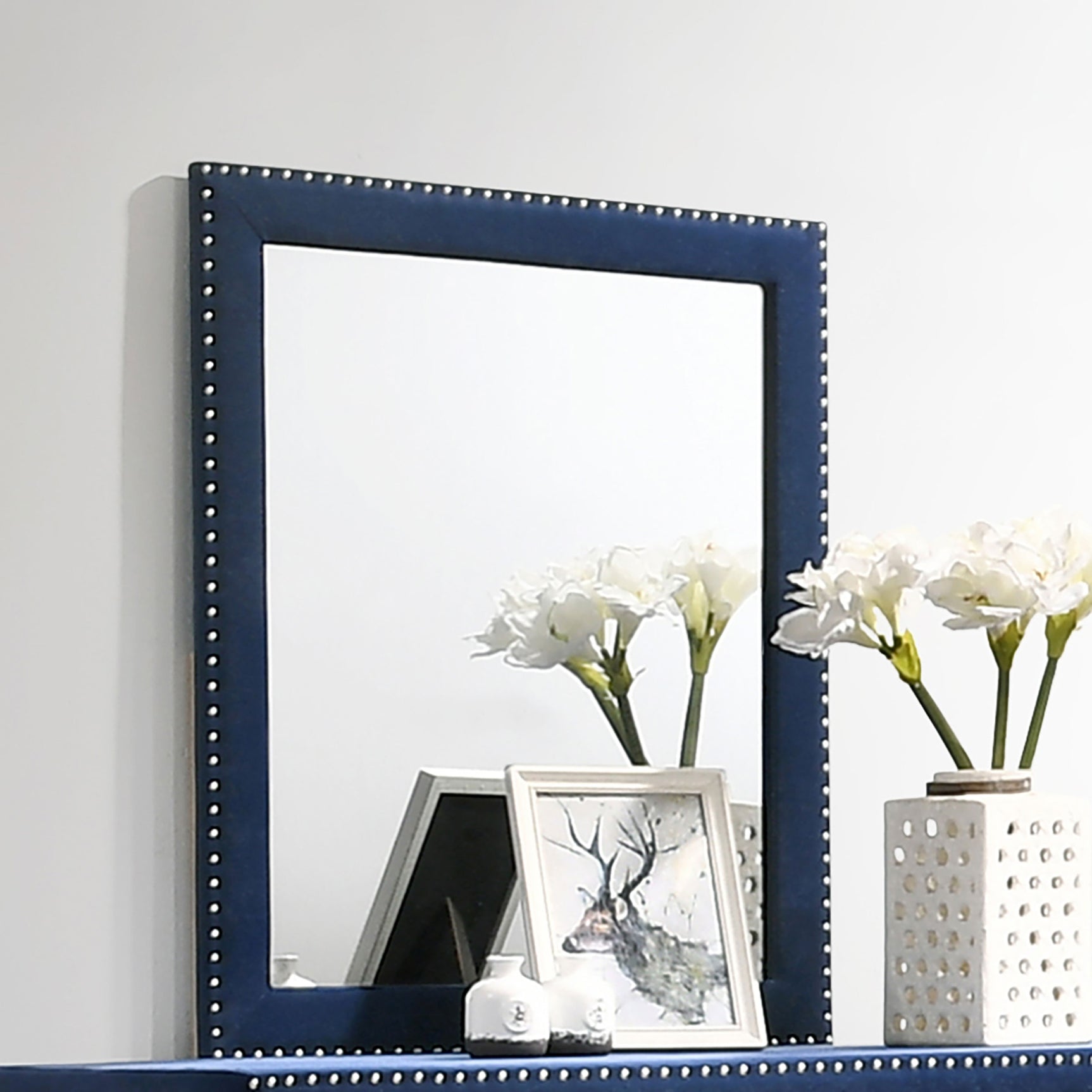 Melody Upholstered Dresser Mirror Pacific Blue - Tampa Furniture Outlet