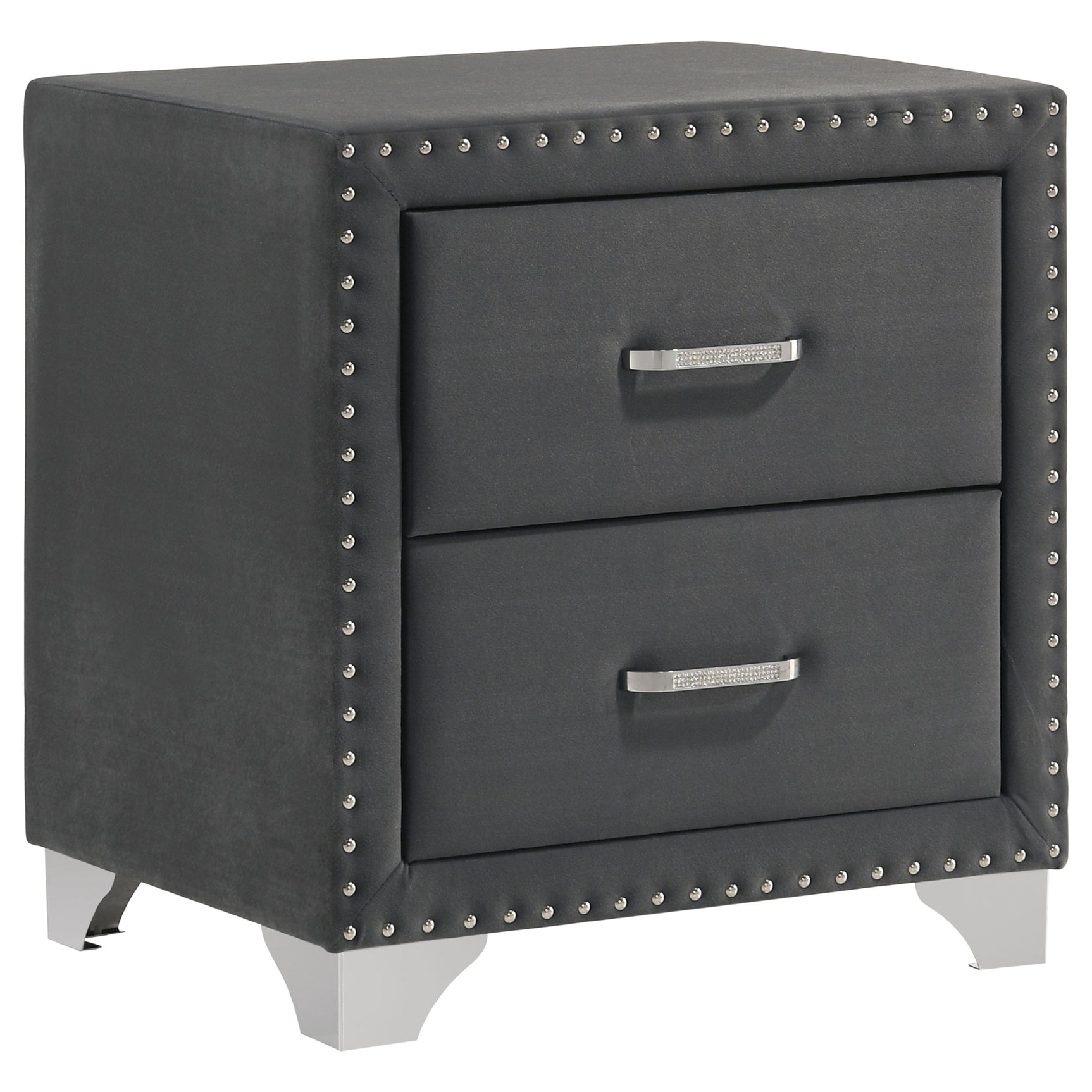 Tampa Furniture Outlet - Coaster - Melody Upholstered 2-drawer Nightstand Grey - 223382