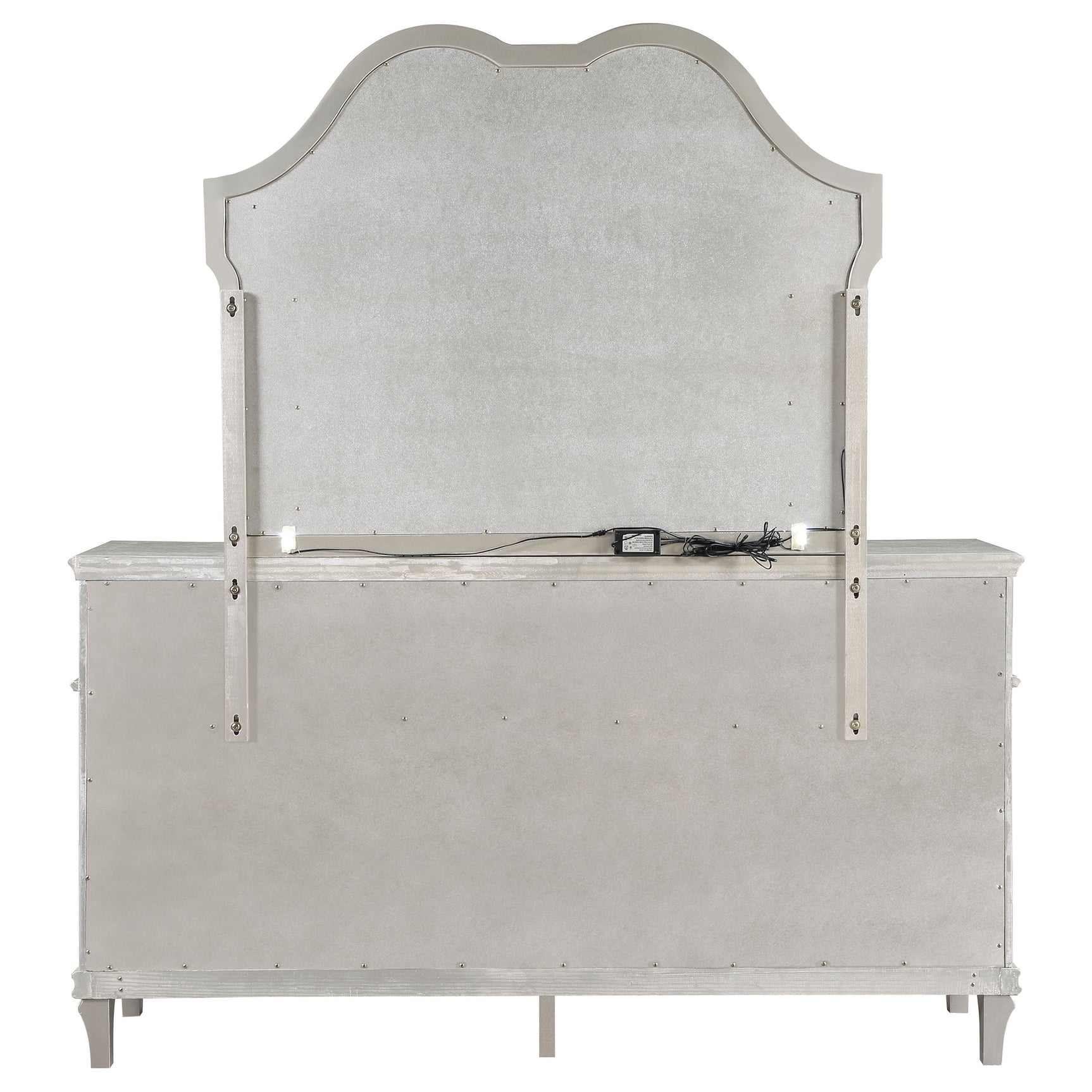 Evangeline 9-drawer Dresser with Mirror Silver Oak - Tampa Furniture Outlet