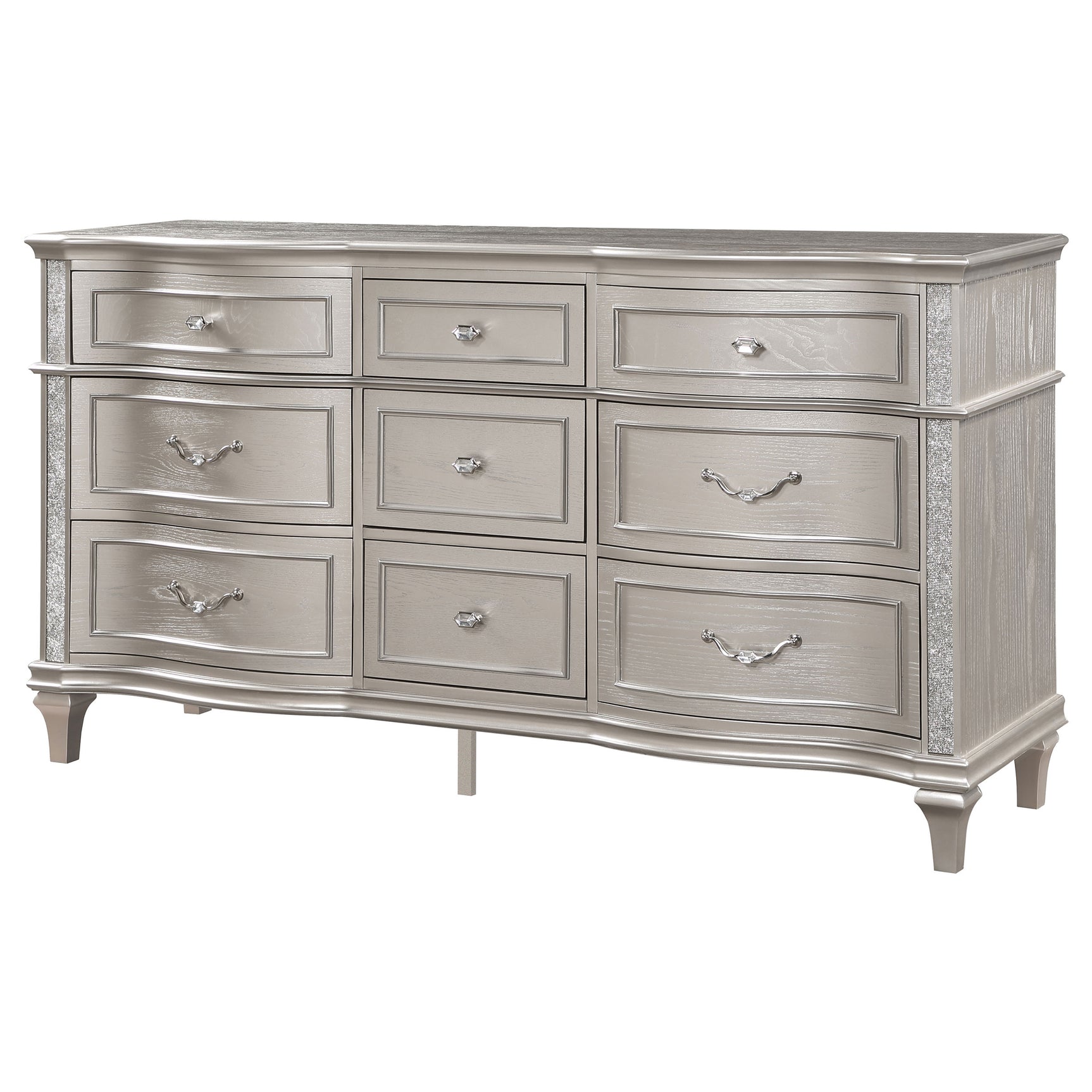 Evangeline 9-drawer Dresser Silver Oak - Tampa Furniture Outlet