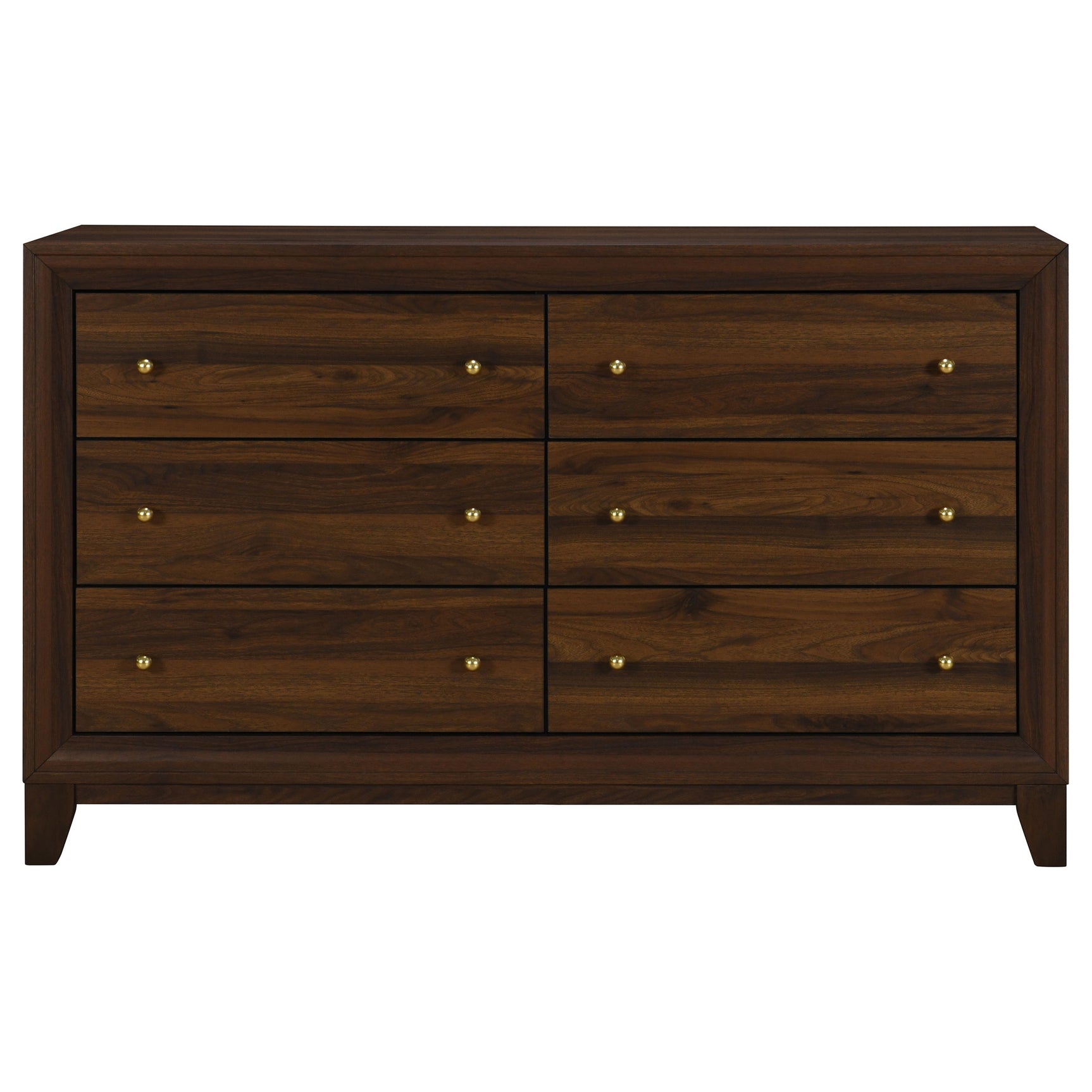 Welsley 6-drawer Dresser Cabinet Walnut - Tampa Furniture Outlet