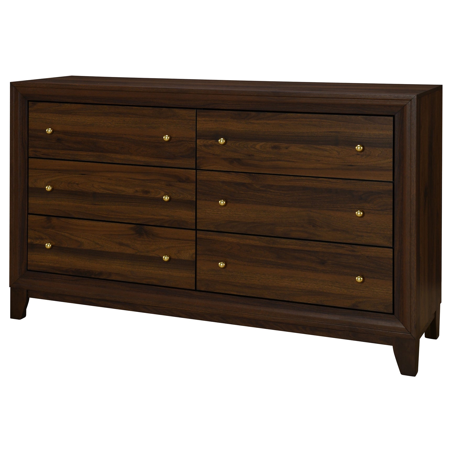 Welsley 6-drawer Dresser Cabinet Walnut - Tampa Furniture Outlet