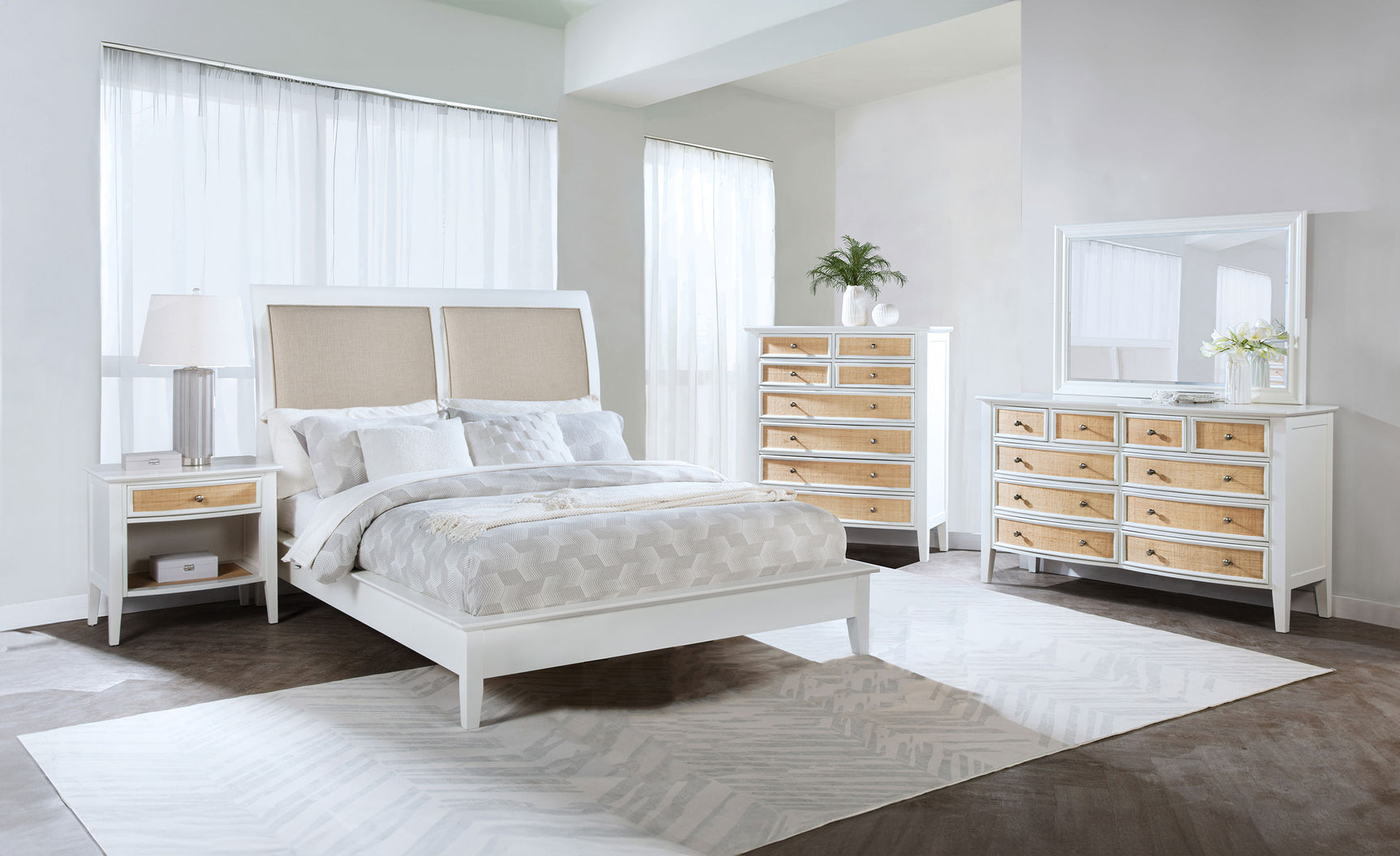 Tampa Furniture Outlet - Coaster - Bexhill 5-piece Eastern King Bedroom Set White - 223471KE-S5