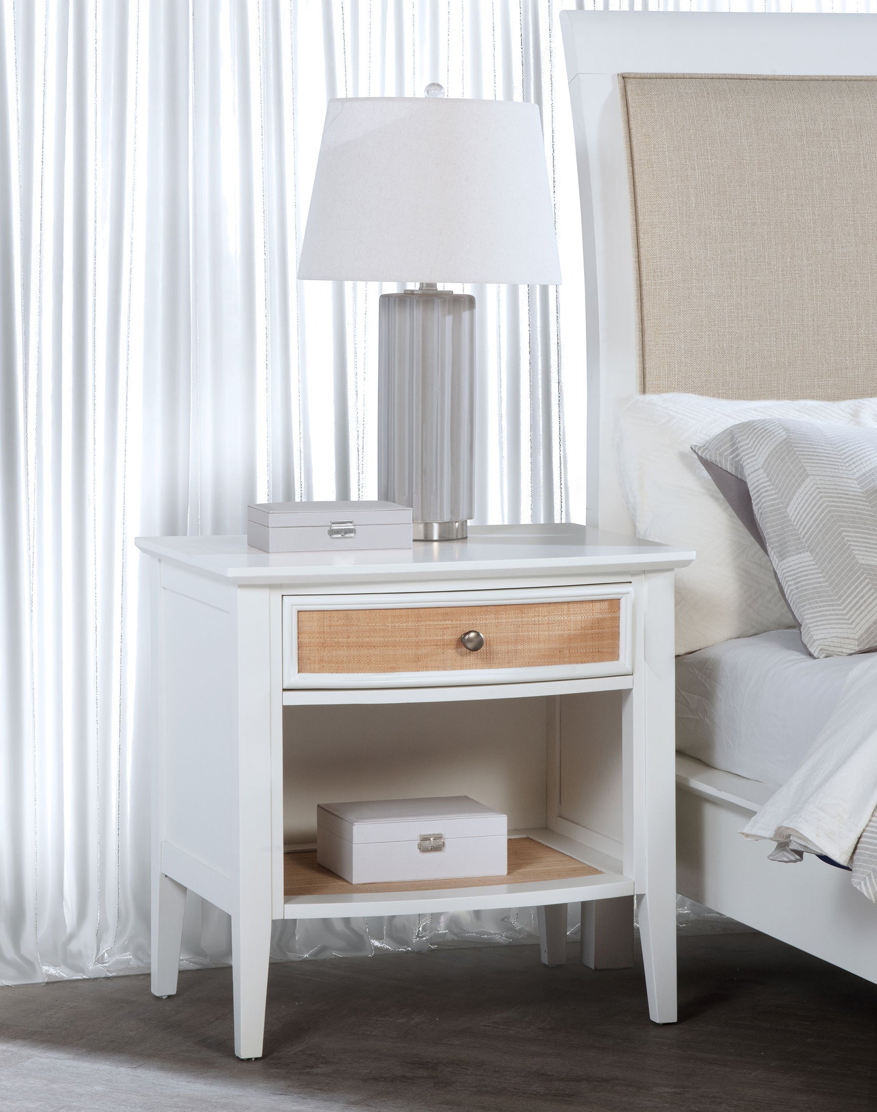 Bexhill 1-drawer Nightstand Bedside Table White - Tampa Furniture Outlet