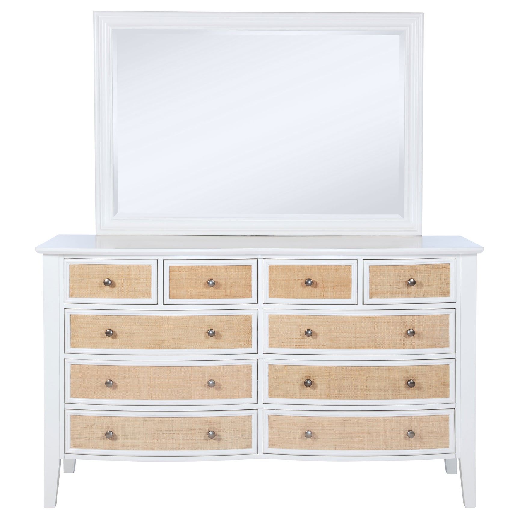 Bexhill 10-drawer Dresser and Mirror White - Tampa Furniture Outlet