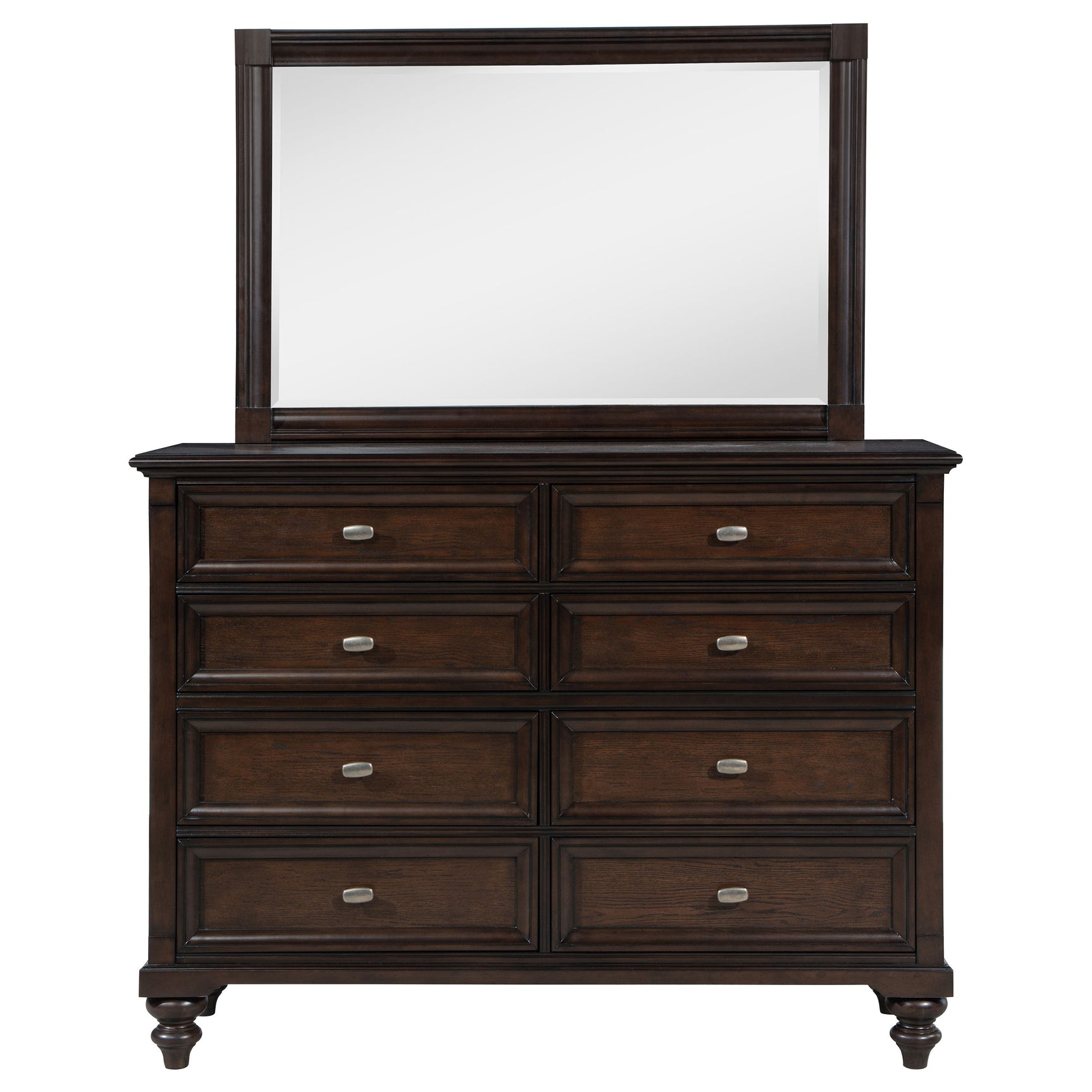 Andover 8-drawer Dresser and Mirror Dark Oak - Tampa Furniture Outlet