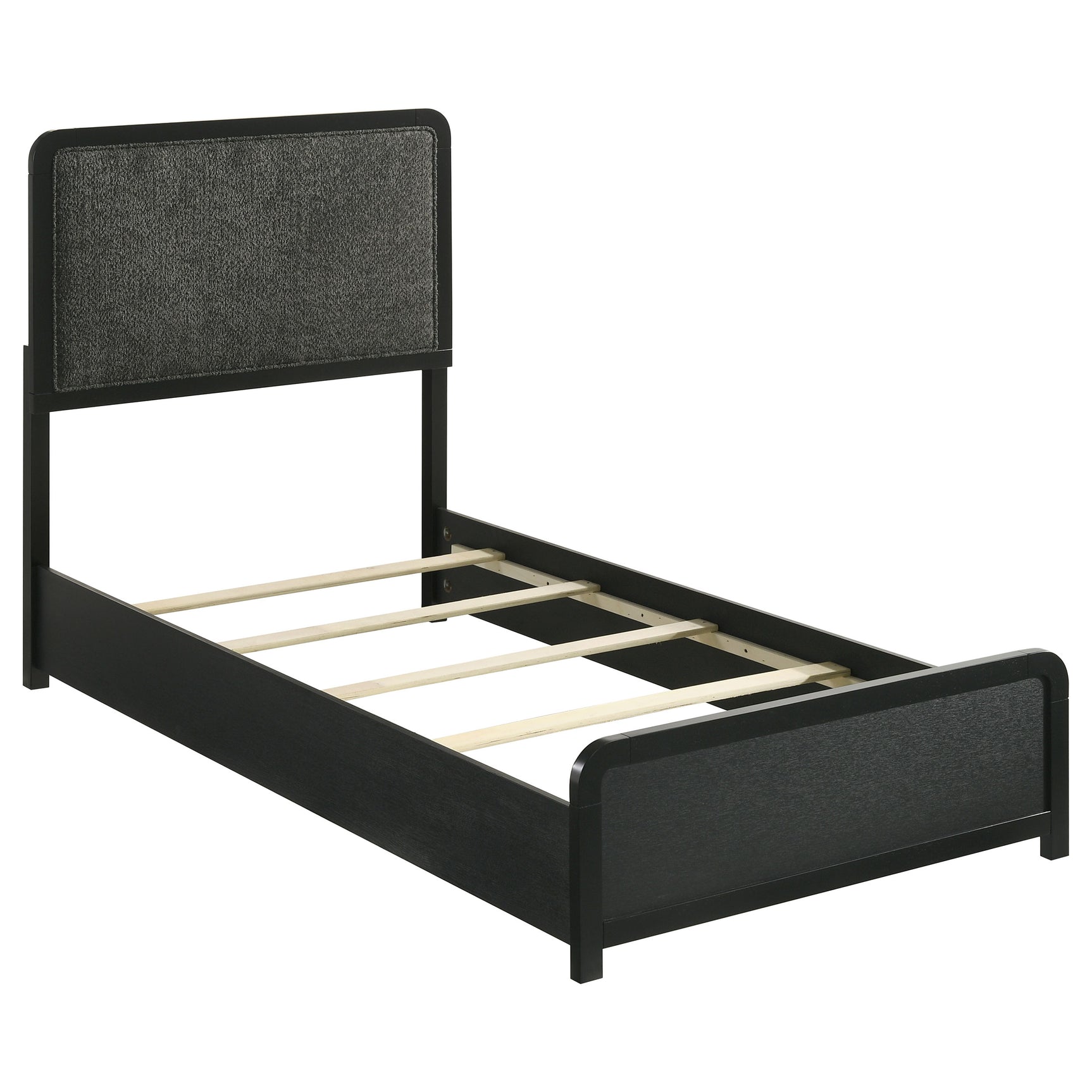 Tampa Furniture Outlet - Coaster - Cavelle 51-inch Upholstered Twin Panel Bed Black - 223661T