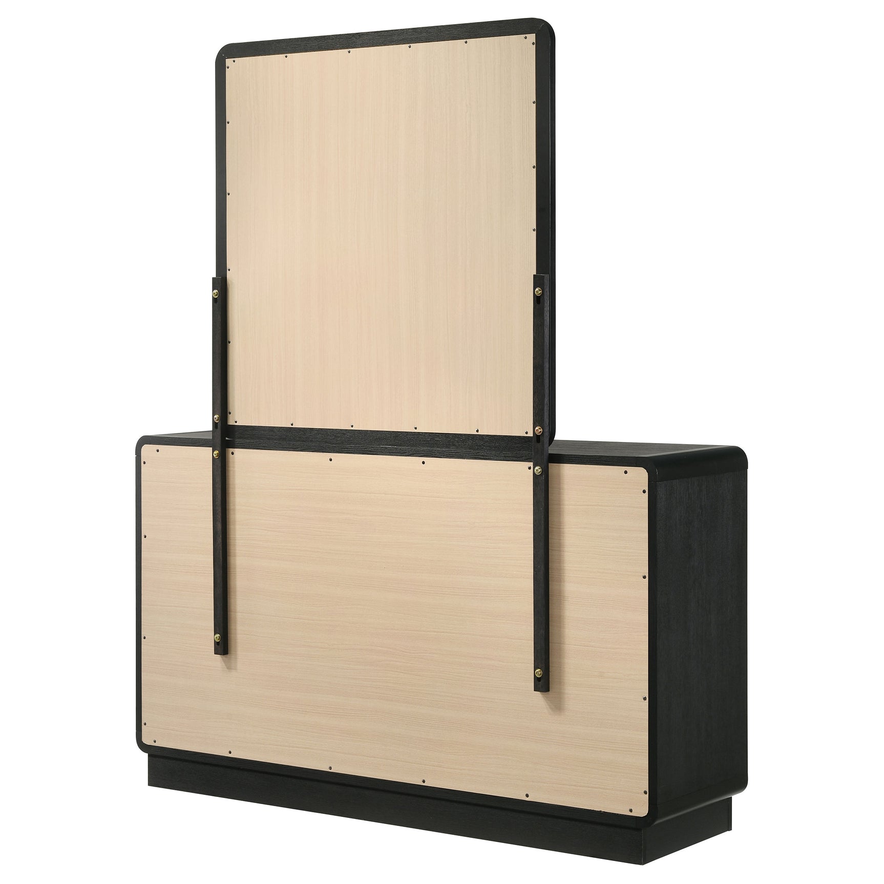 Cavelle 6-drawer Dresser and Mirror Black - Tampa Furniture Outlet