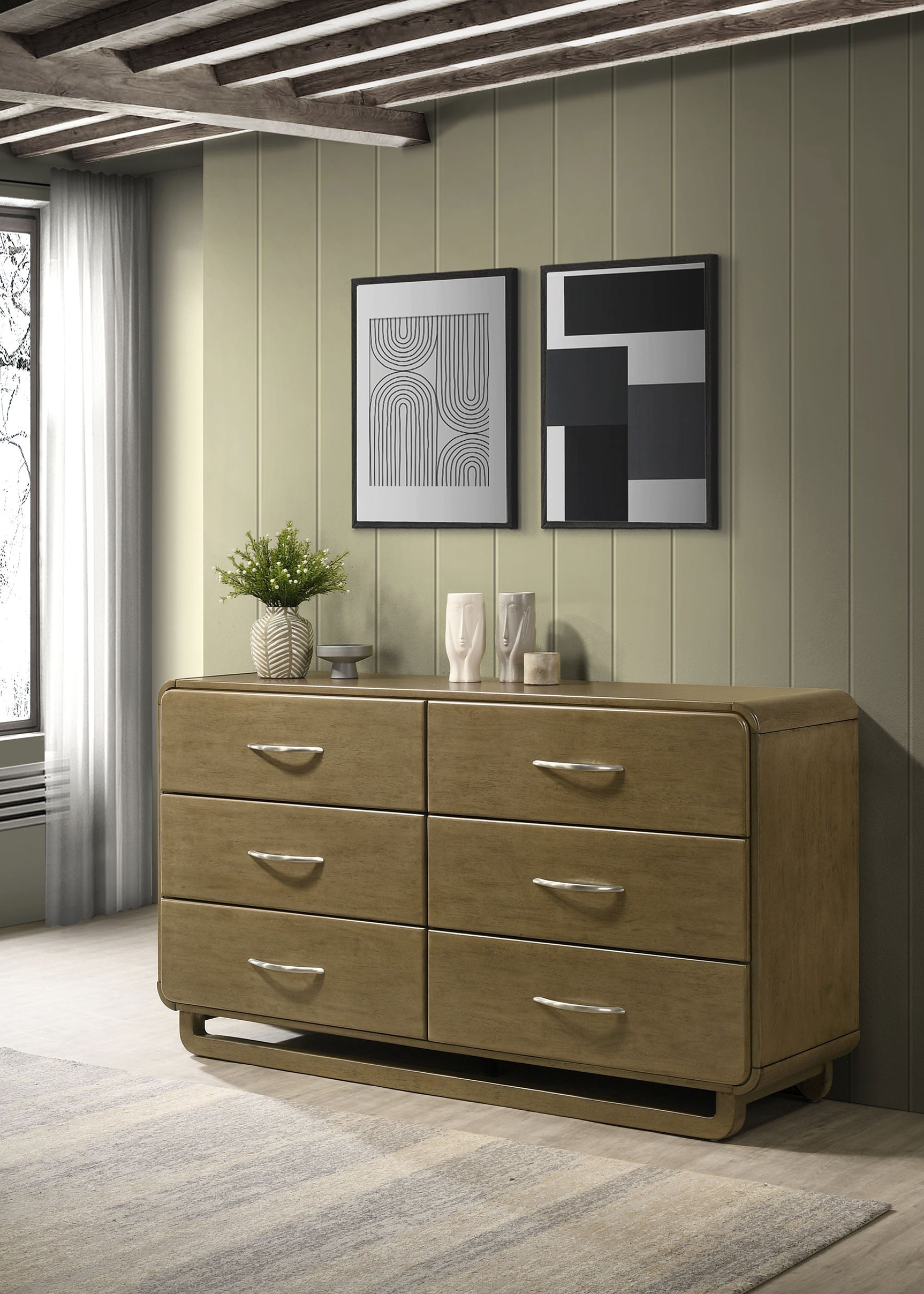 Amsbury 6-drawer Dresser Cabinet Nutmeg - Tampa Furniture Outlet