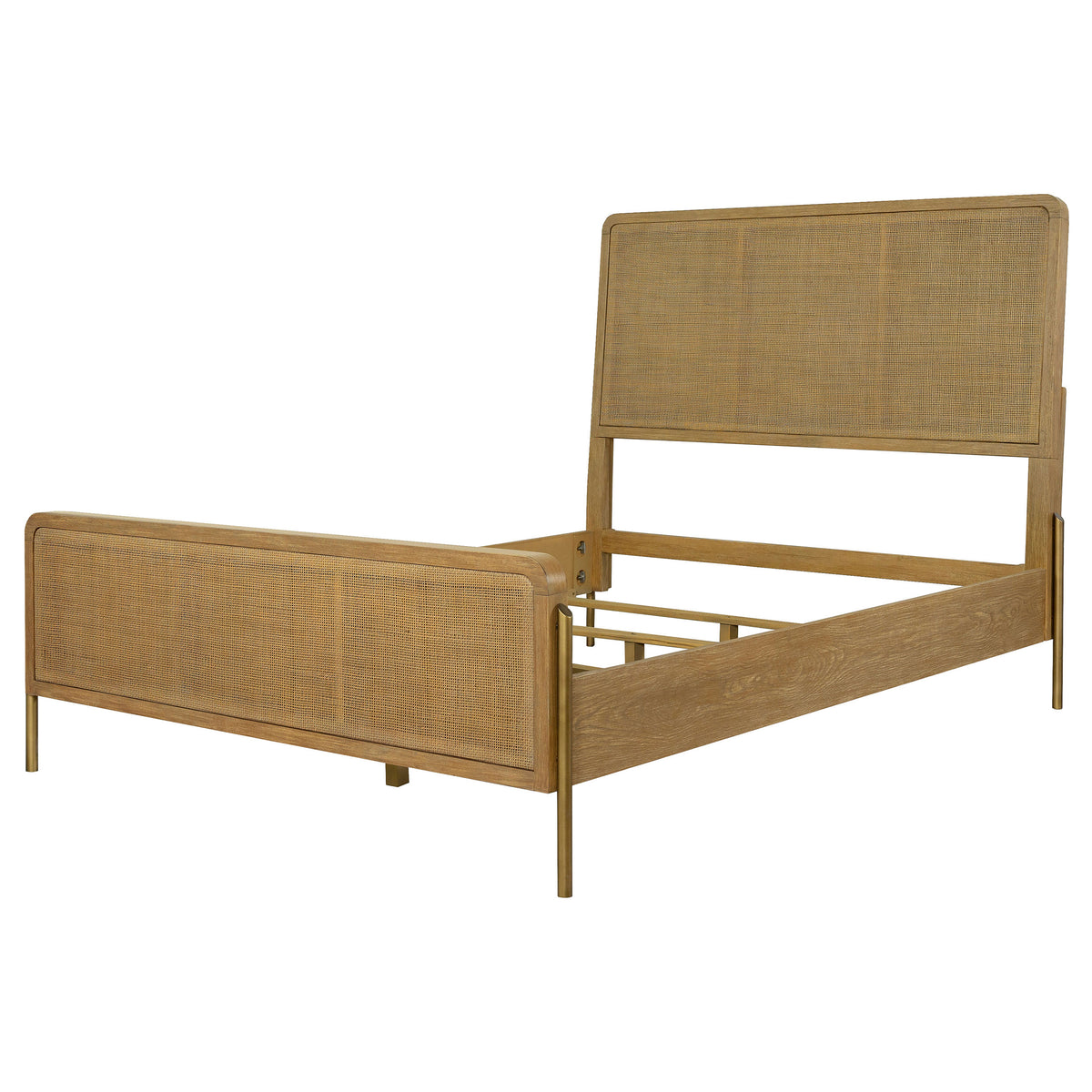 Arini Rattan California King Panel Bed Sand Wash and Natural