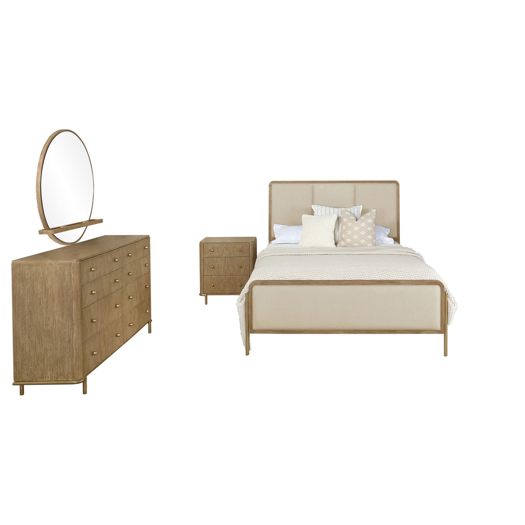 Arini 4-piece Queen Bedroom Set Cream and Sand Wash - Tampa Furniture Outlet