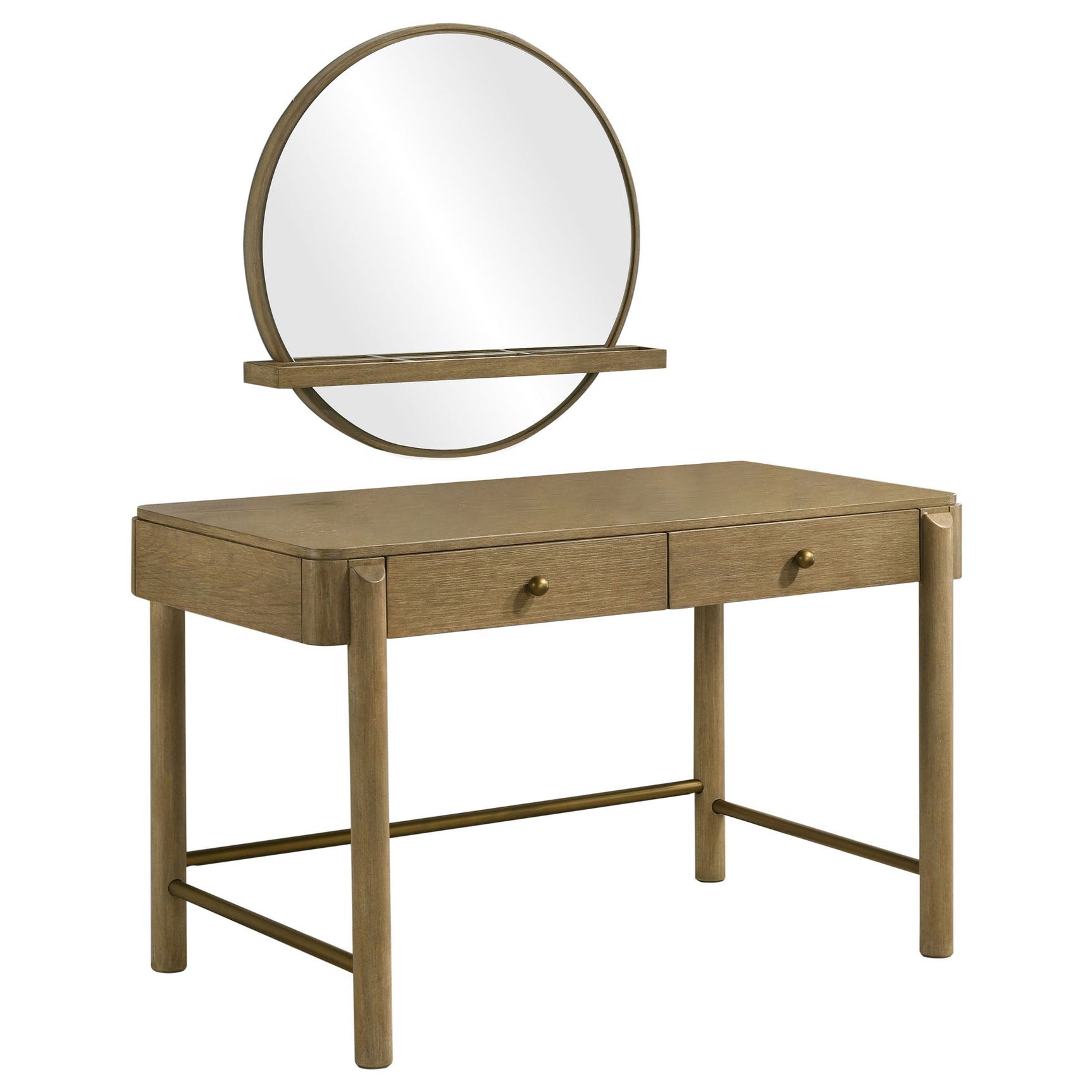 Tampa Furniture Outlet - Coaster - Arini 2-piece Makeup Vanity Table and Mirror Set Sand Wash - 224307-SET