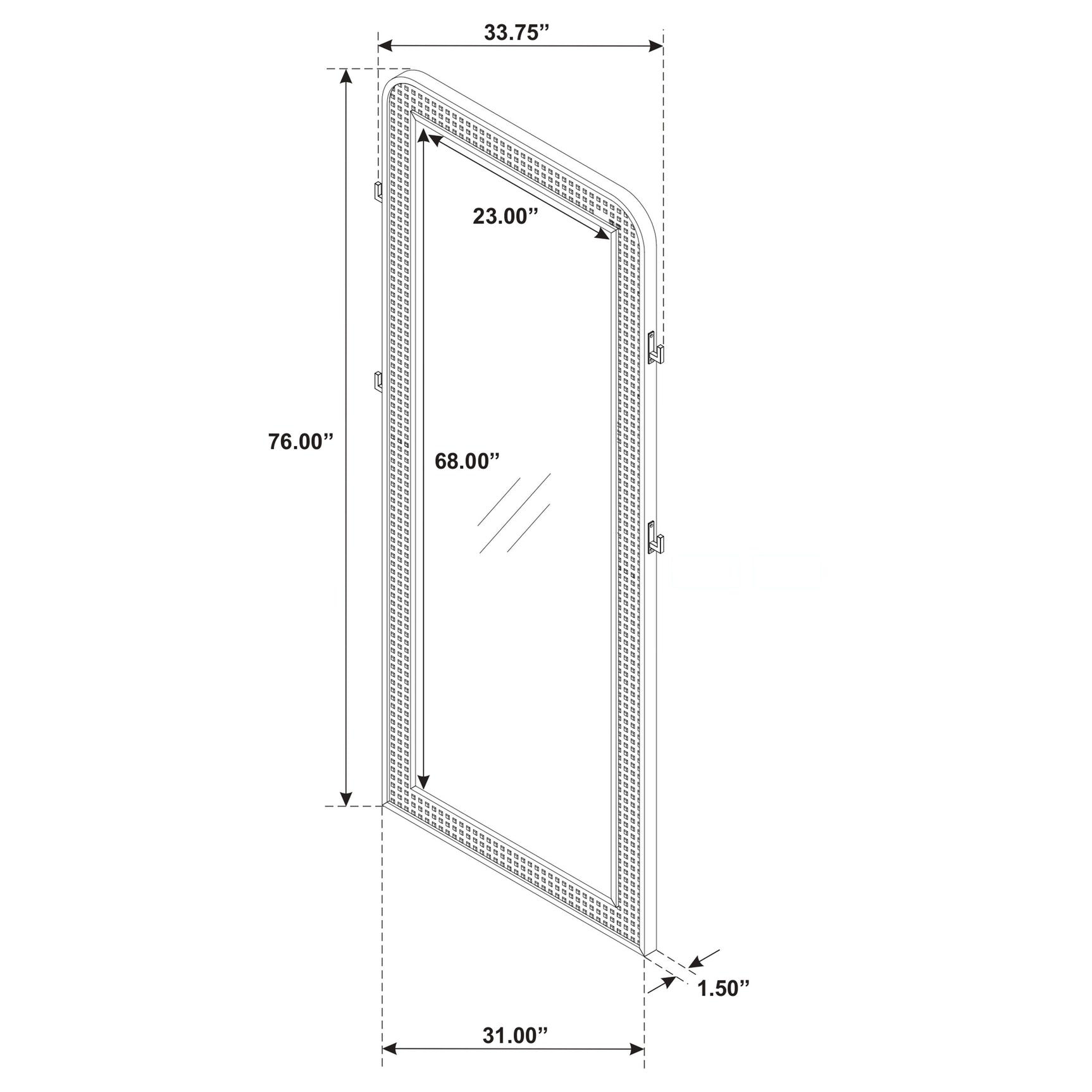 Arini Cane Weave Full Length Standing Floor Mirror Sand Wash - Tampa Furniture Outlet