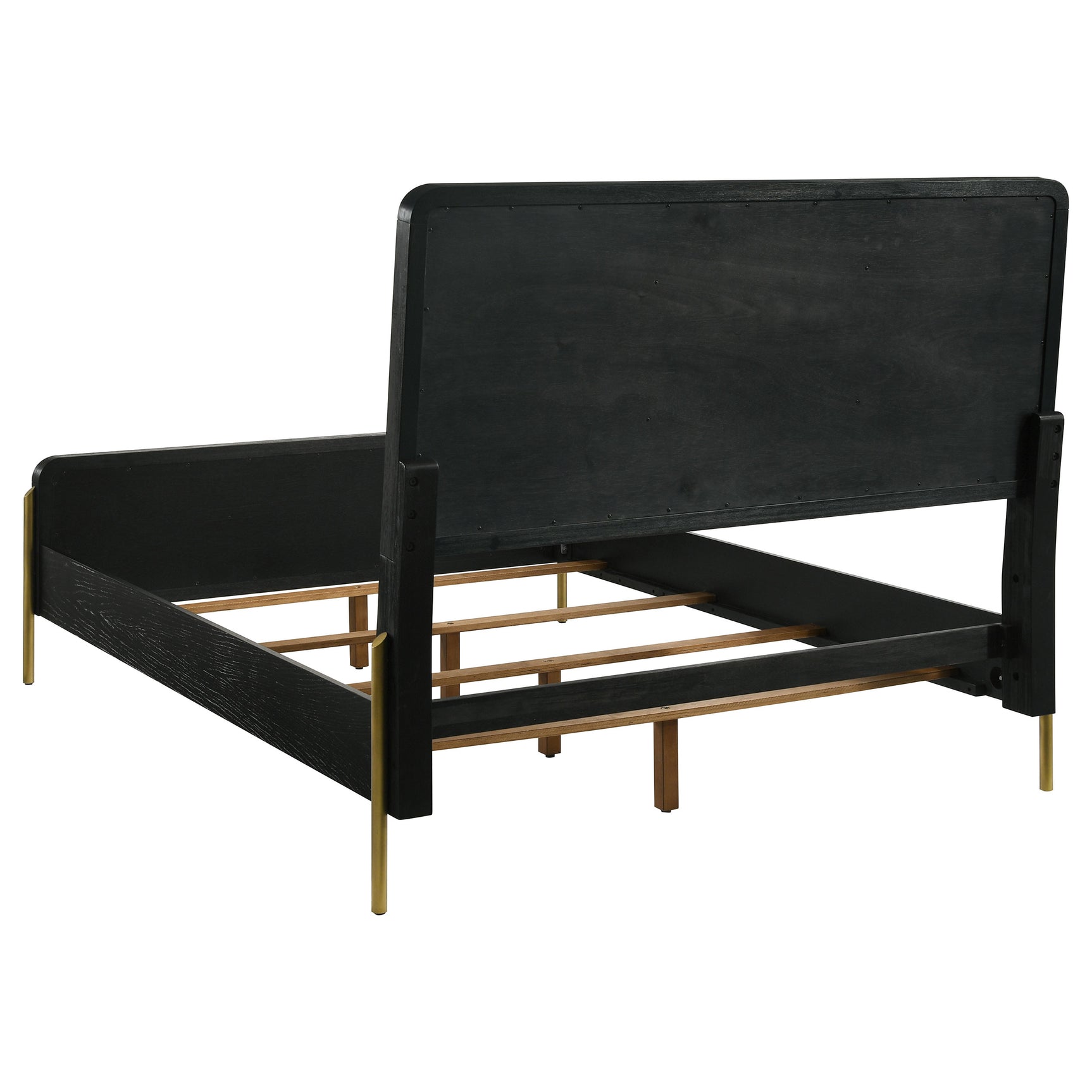 Arini Rattan Queen Panel Bed Black and Natural - Tampa Furniture Outlet