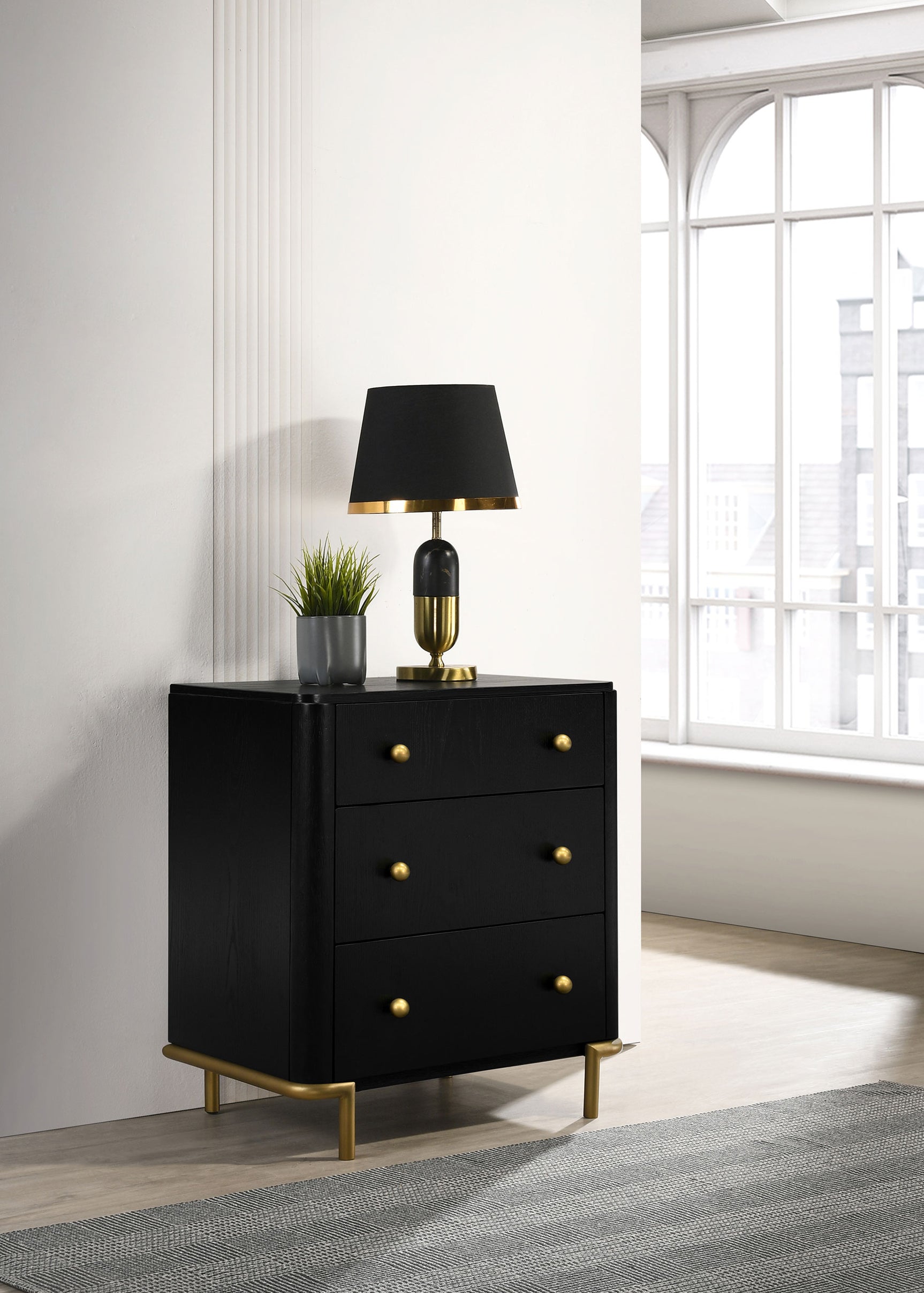 Arini 3-drawer Nightstand Black - Tampa Furniture Outlet