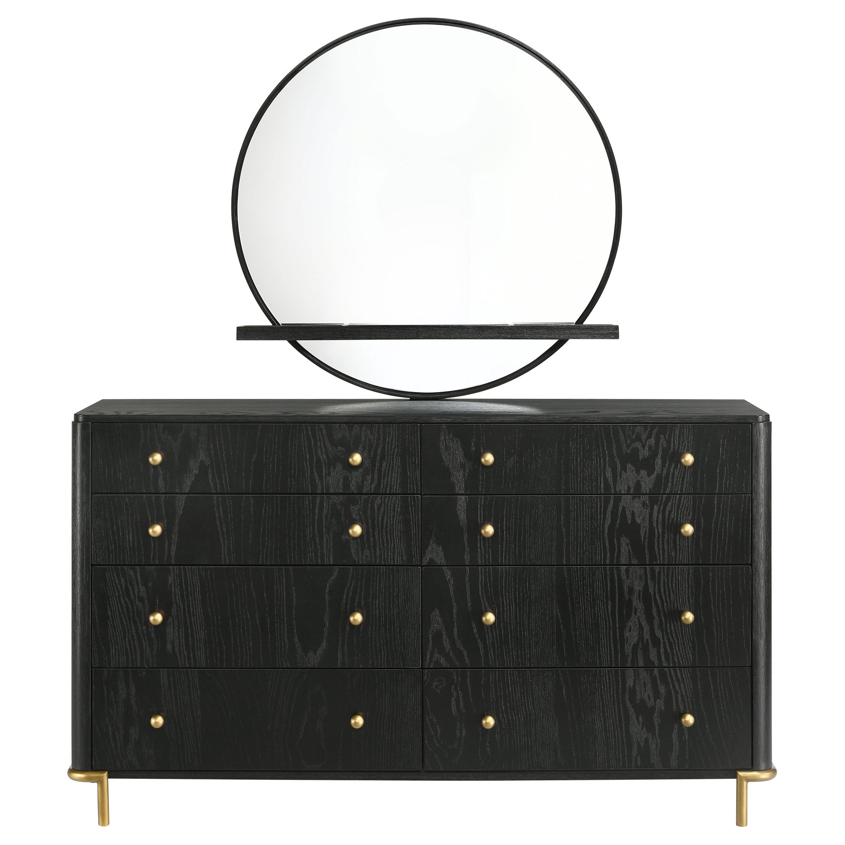 Arini 8-drawer Dresser with Mirror Black - Tampa Furniture Outlet