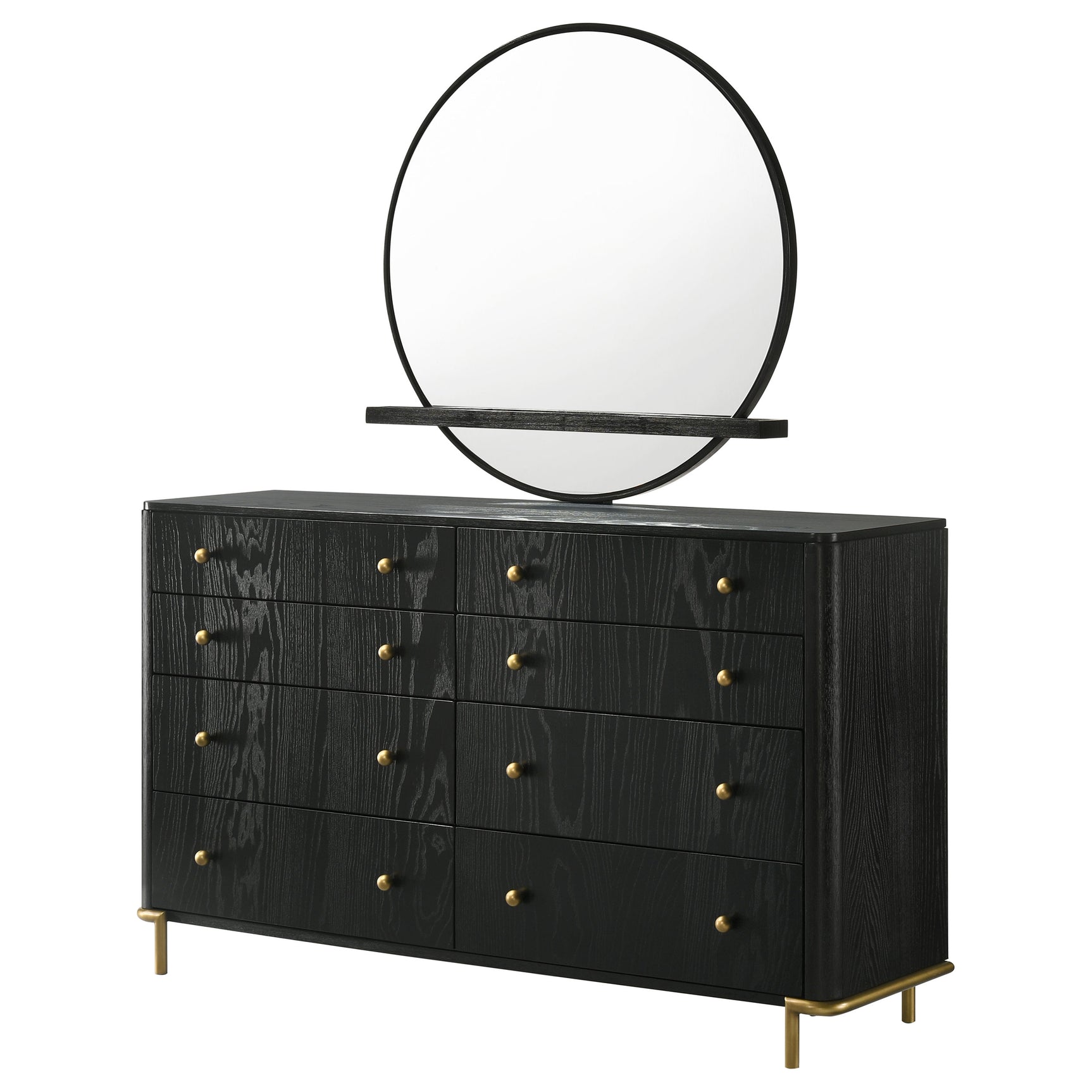 Arini 8-drawer Dresser with Mirror Black - Tampa Furniture Outlet
