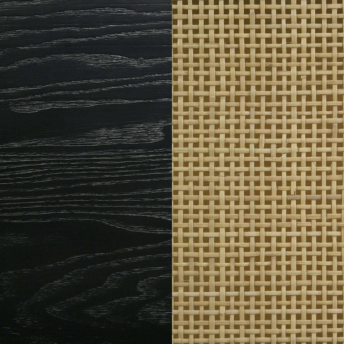 Arini Cane Weave Full Length Standing Floor Mirror Black