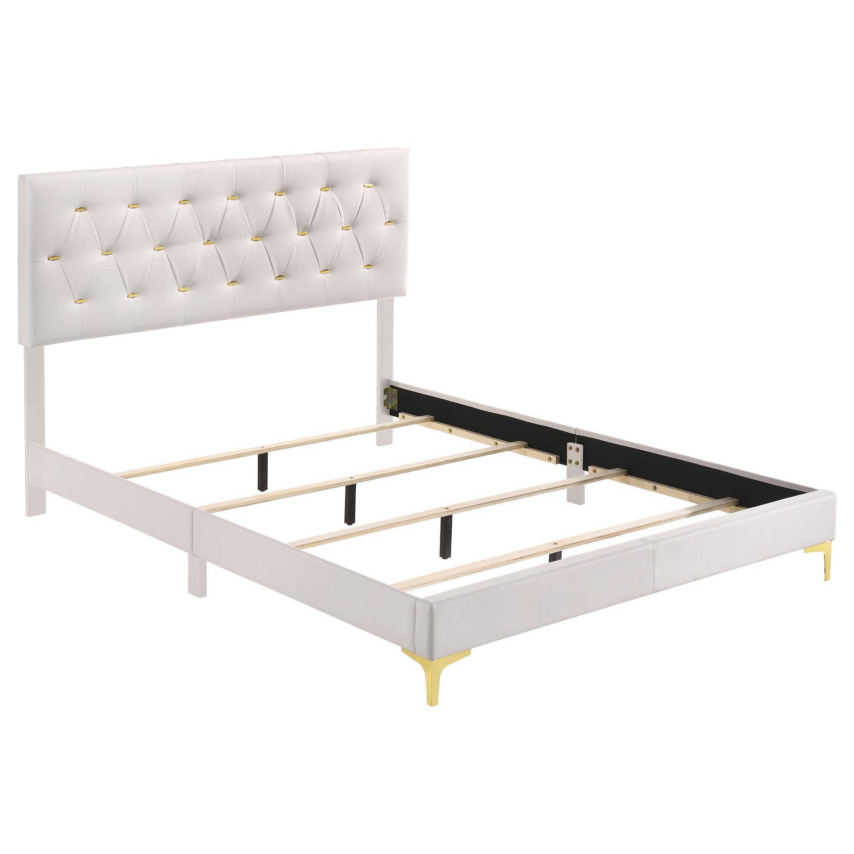 Tampa Furniture Outlet - Coaster - Kendall Upholstered California King Panel Bed White - 224401KW