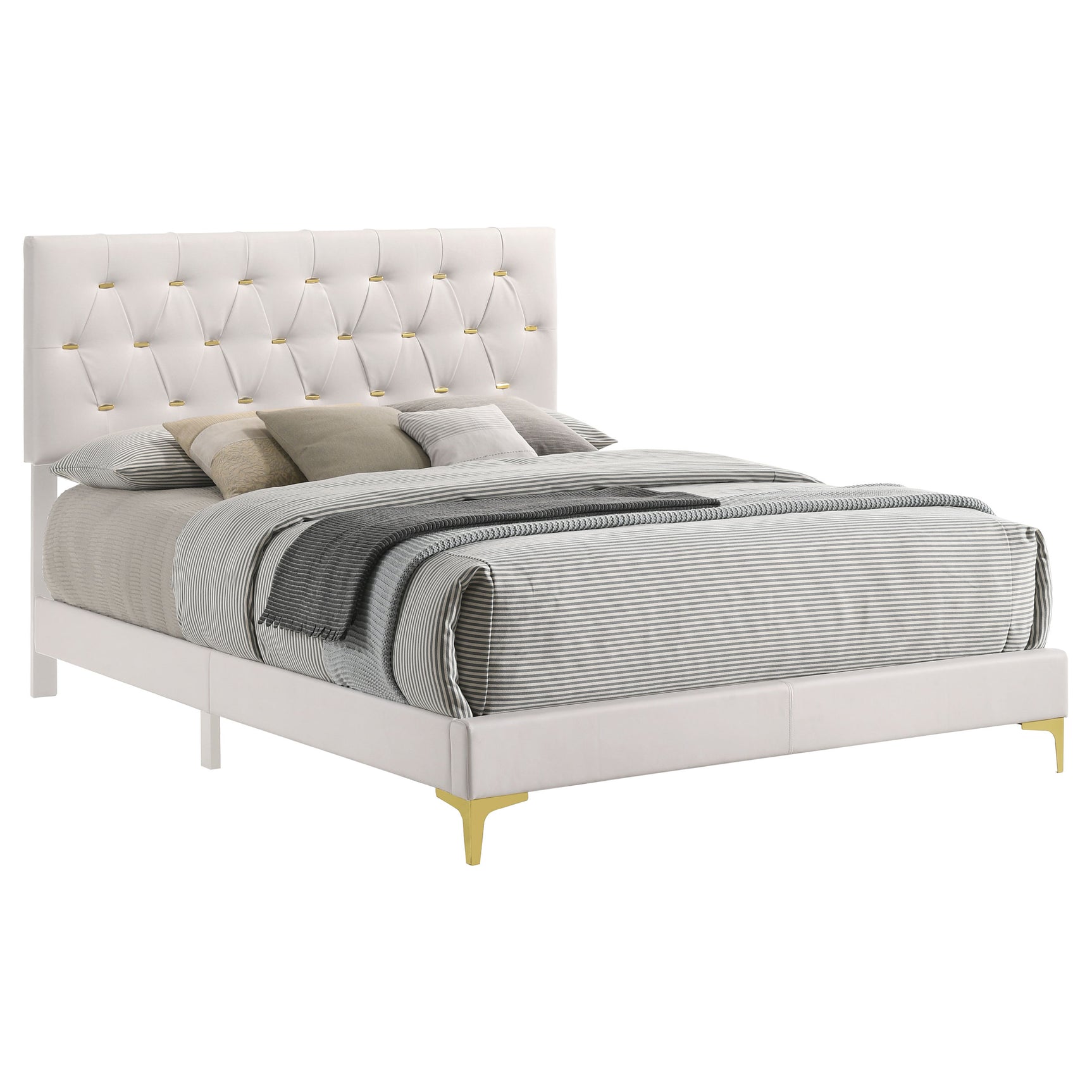 Kendall Upholstered California King Panel Bed White