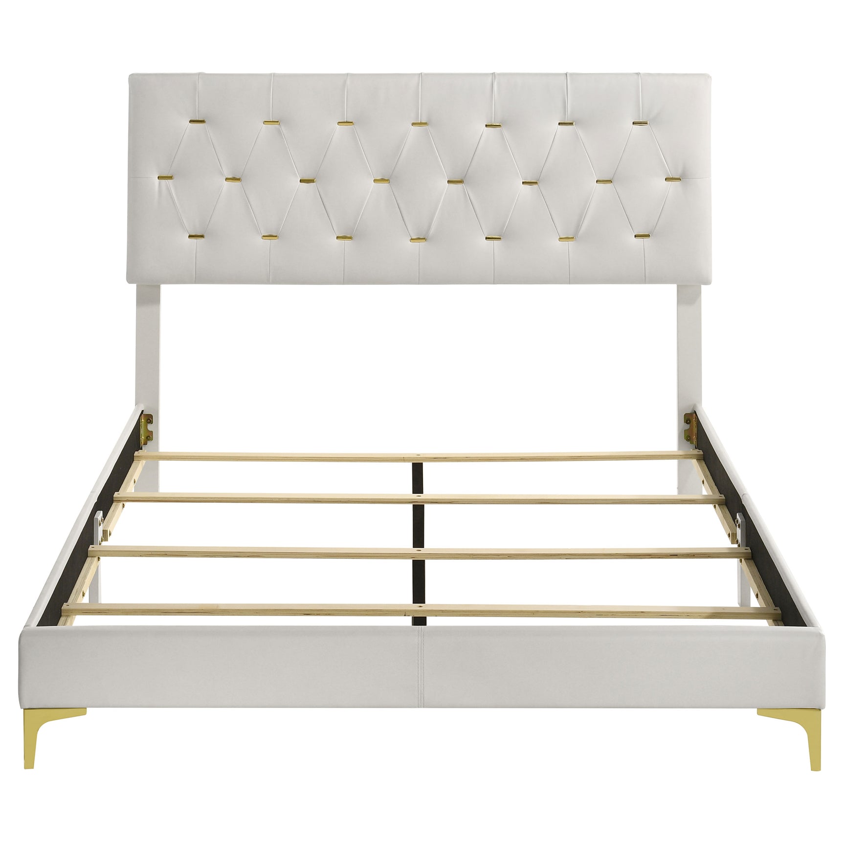 Kendall Upholstered Queen Panel Bed White - Tampa Furniture Outlet