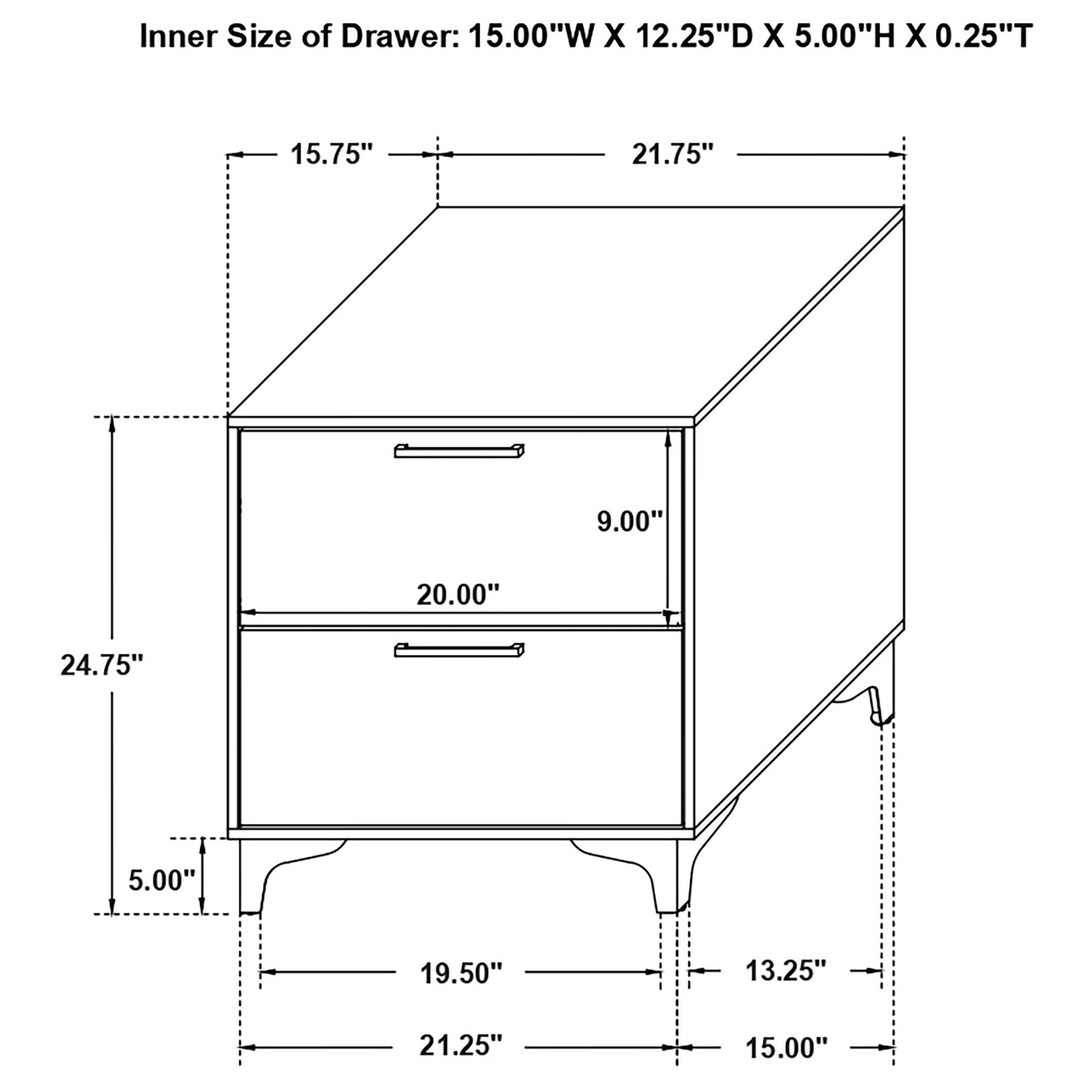 Kendall 2-drawer Nightstand White - Tampa Furniture Outlet
