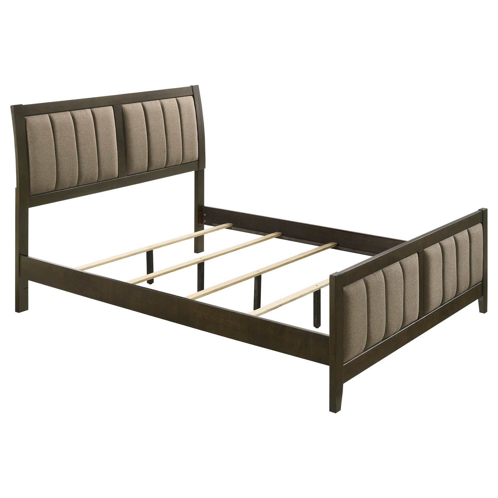 Tampa Furniture Outlet - Coaster - Wilkes 51-inch Upholstered Queen Bed Dark Cocoa - 224421Q