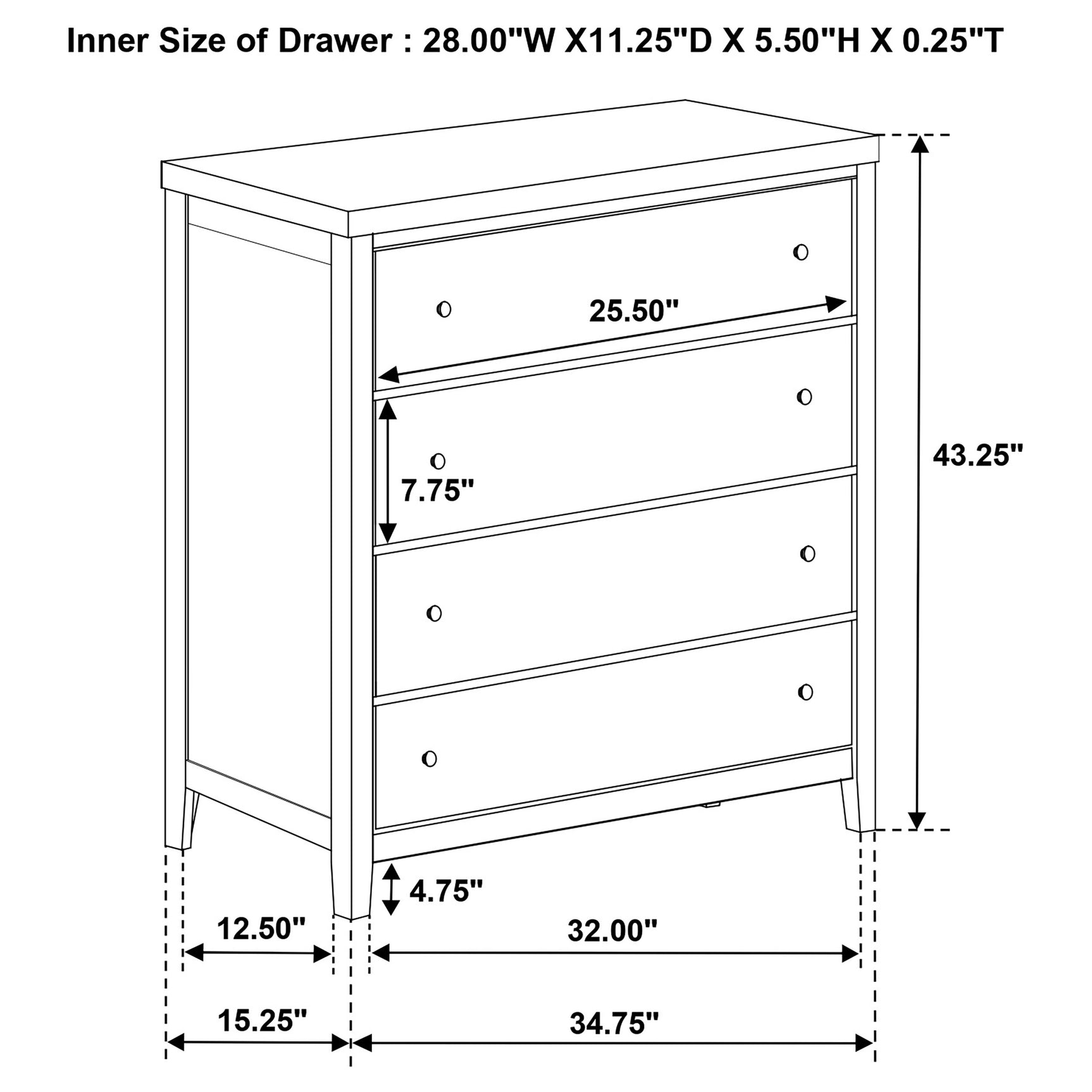 Wilkes 4-drawer Chest of Drawers Dark Cocoa - Tampa Furniture Outlet