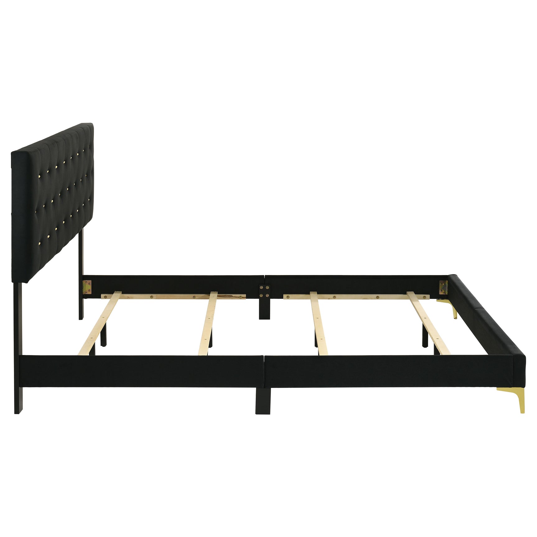 Kendall Upholstered Eastern King Panel Bed Black - Tampa Furniture Outlet