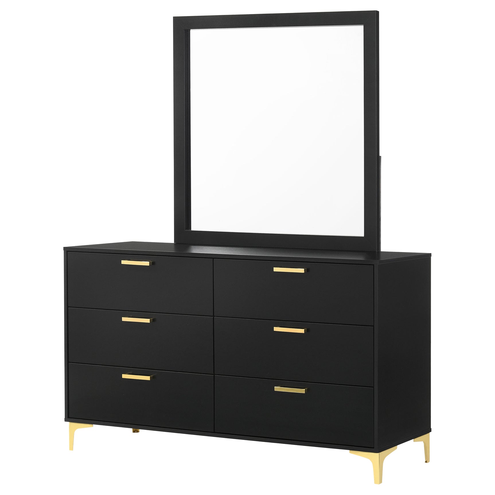 Kendall 6-drawer Dresser with Mirror Black - Tampa Furniture Outlet
