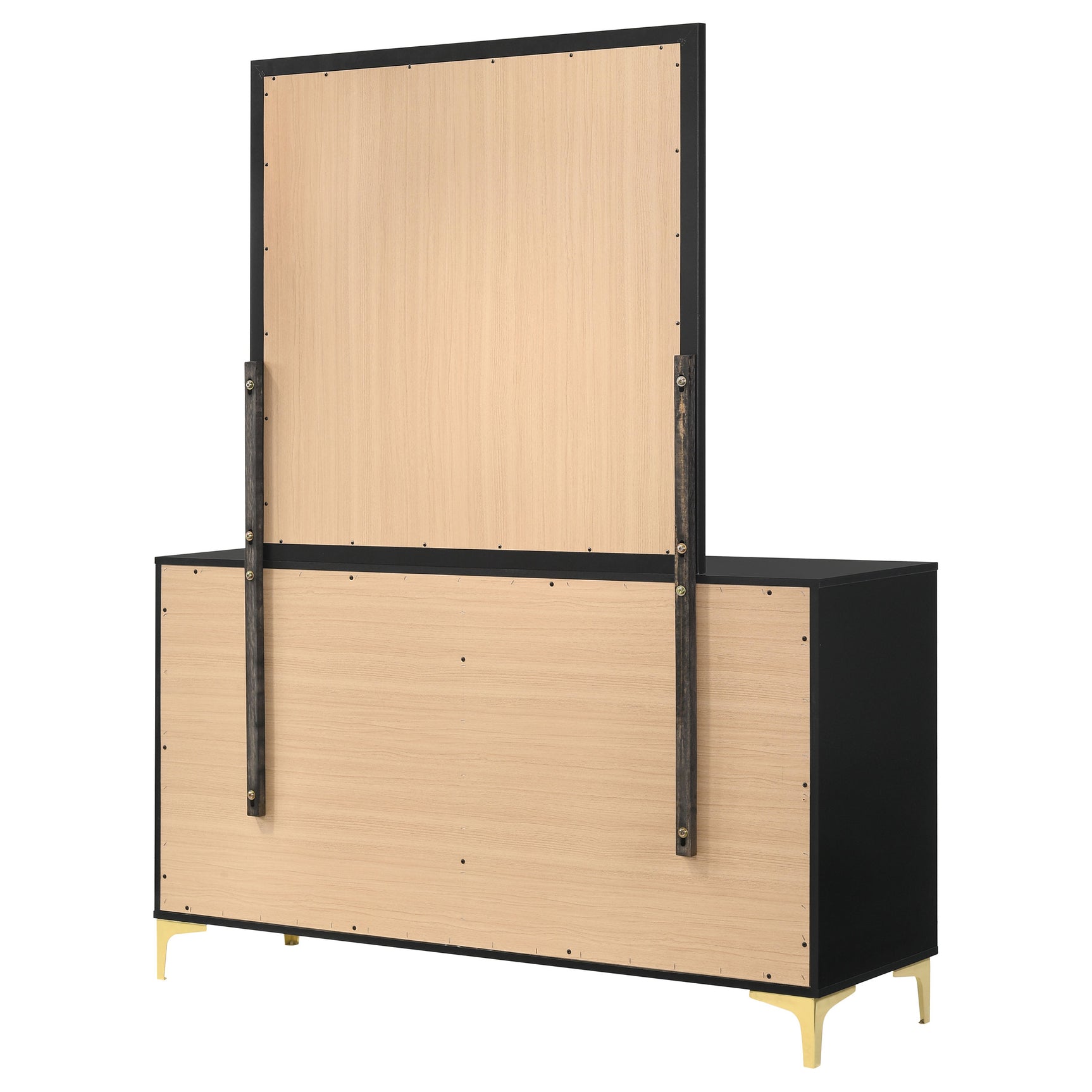Kendall 6-drawer Dresser with Mirror Black - Tampa Furniture Outlet