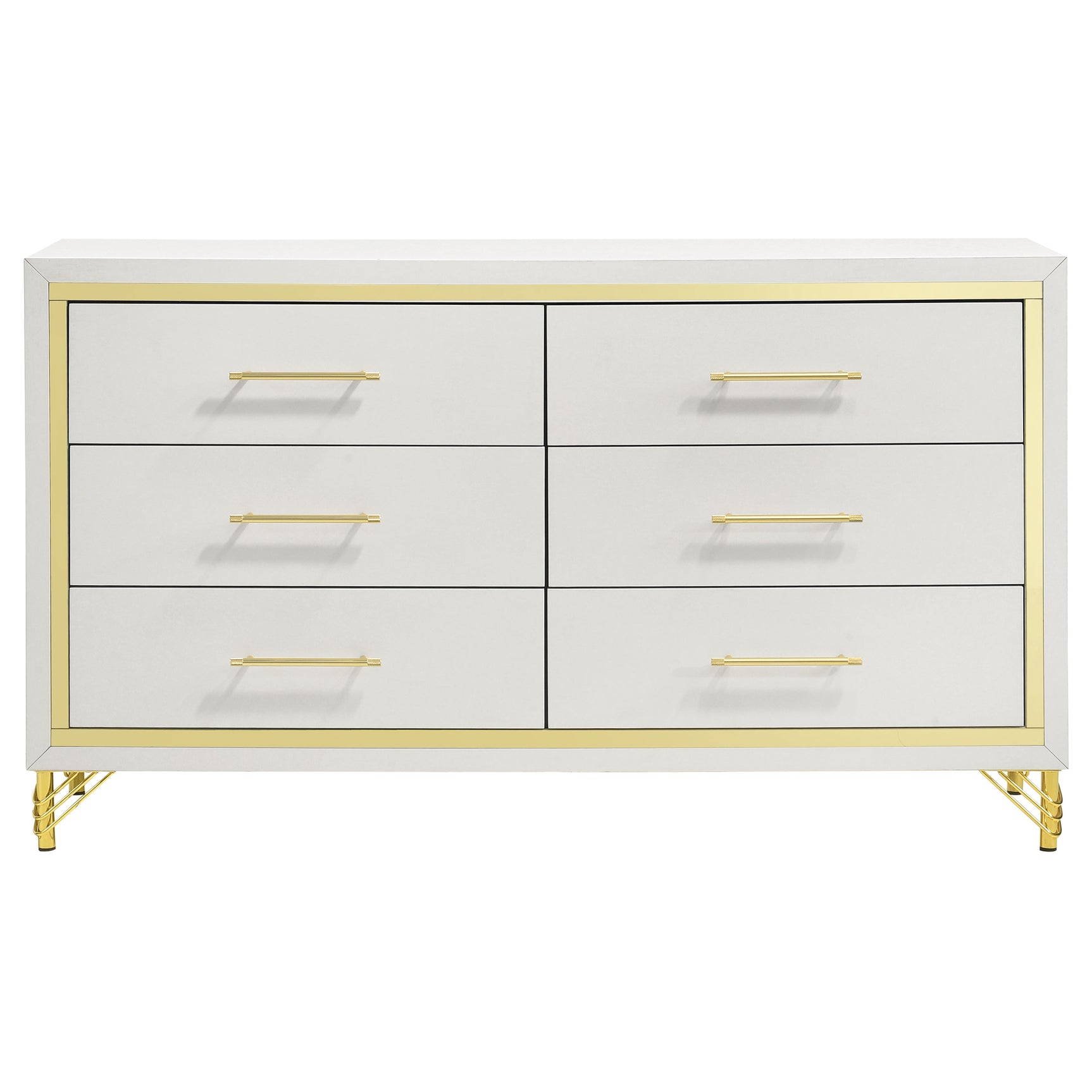 Lucia 4-piece Queen Bedroom Set Beige and White - Tampa Furniture Outlet