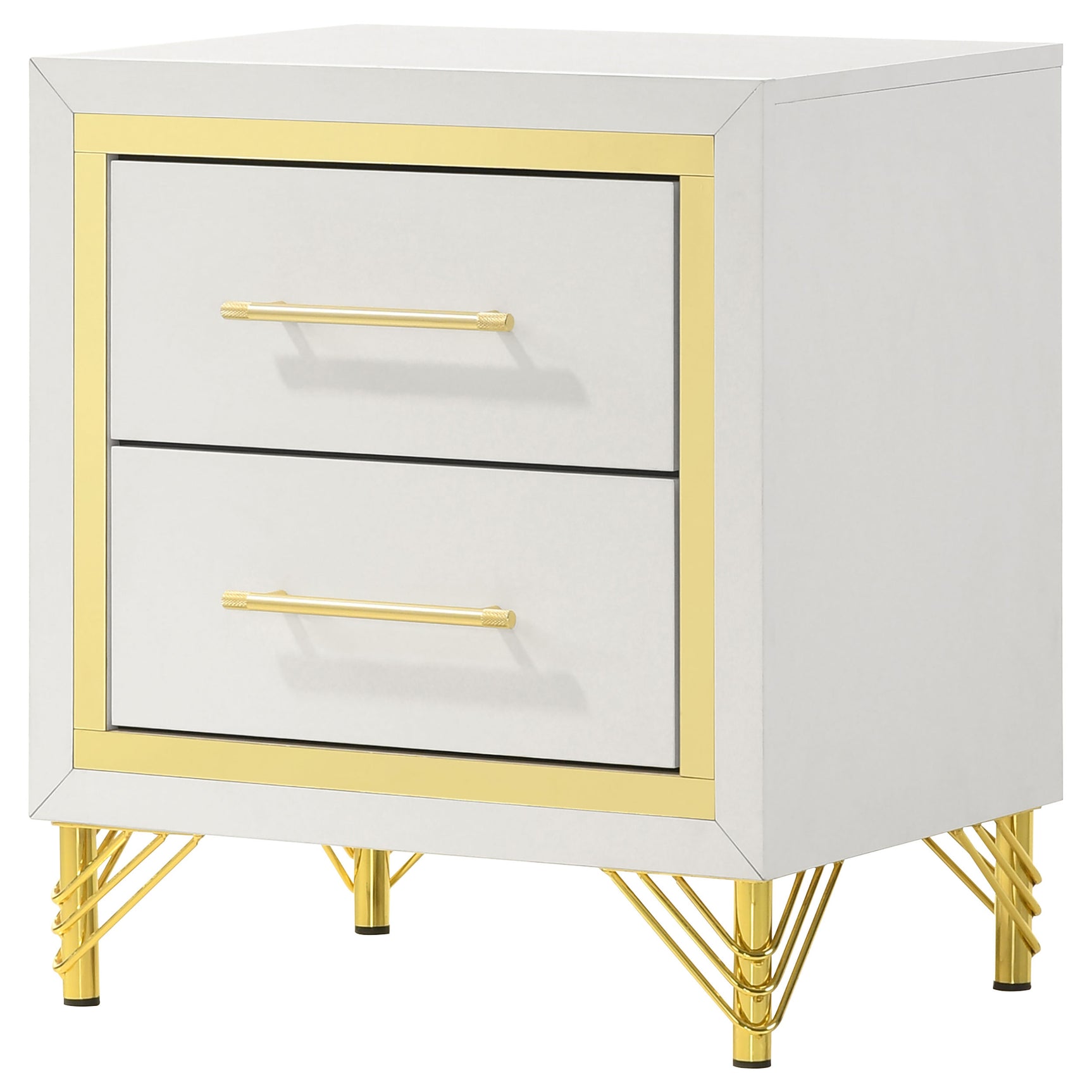 Lucia 2-drawer Nightstand Bedside Table White - Tampa Furniture Outlet