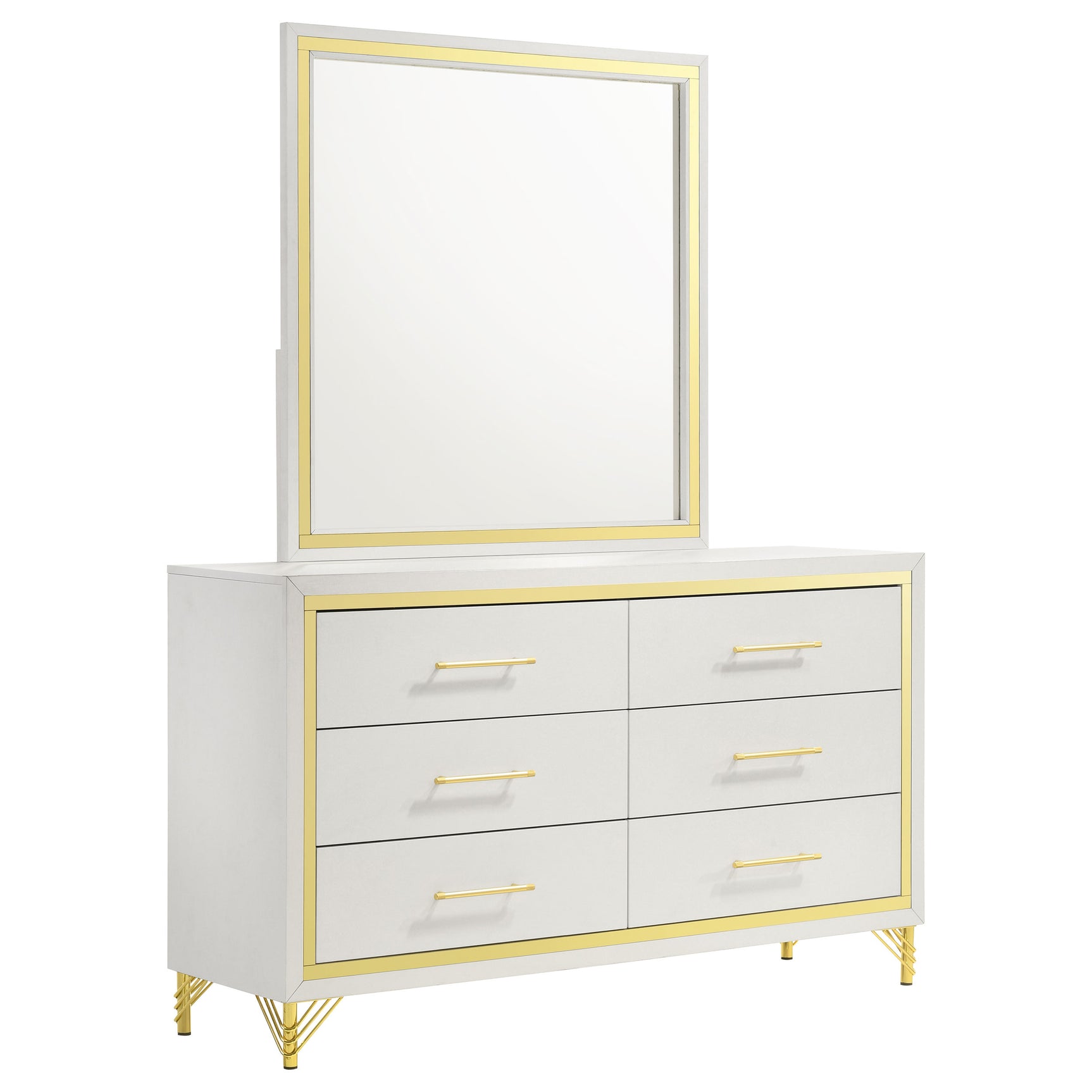 Tampa Furniture Outlet - Coaster - Lucia 6-drawer Dresser with Mirror White - 224733M