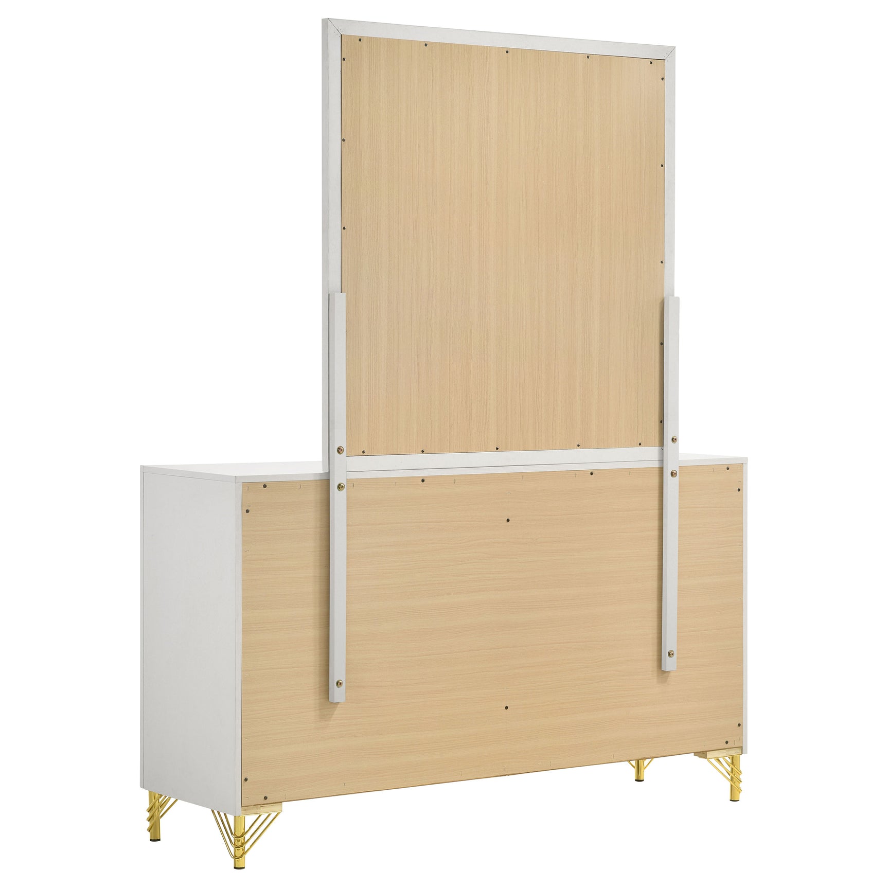 Lucia 6-drawer Dresser with Mirror White - Tampa Furniture Outlet