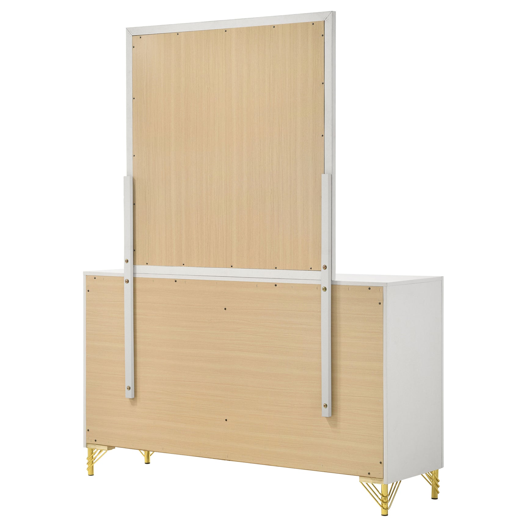 Lucia 6-drawer Dresser with Mirror White - Tampa Furniture Outlet