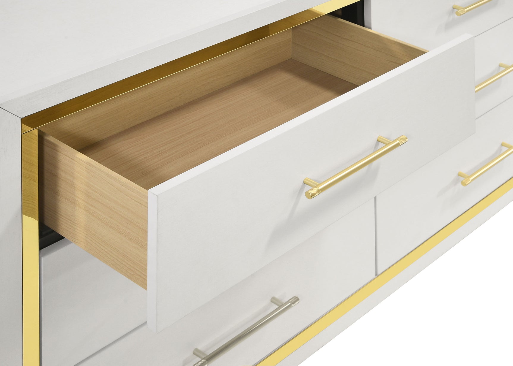 Lucia 6-drawer Dresser with Mirror White - Tampa Furniture Outlet