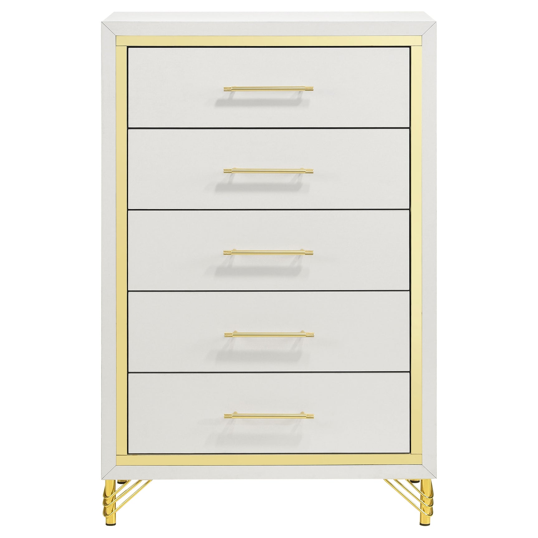 Lucia 5-drawer Bedroom Chest of Drawers White - Tampa Furniture Outlet