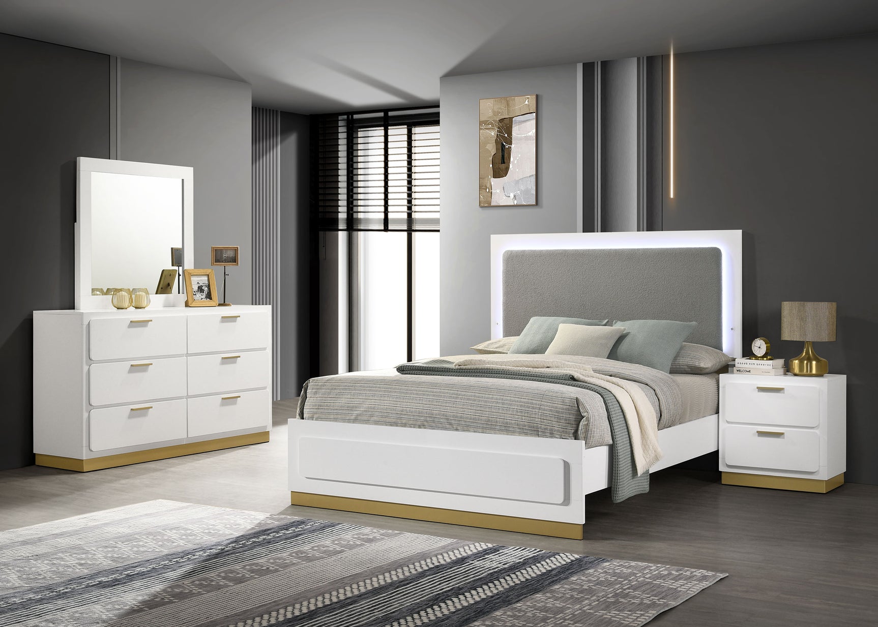 Tampa Furniture Outlet - Coaster - Caraway 4-piece California King Bedroom Set White - 224771KW-S4