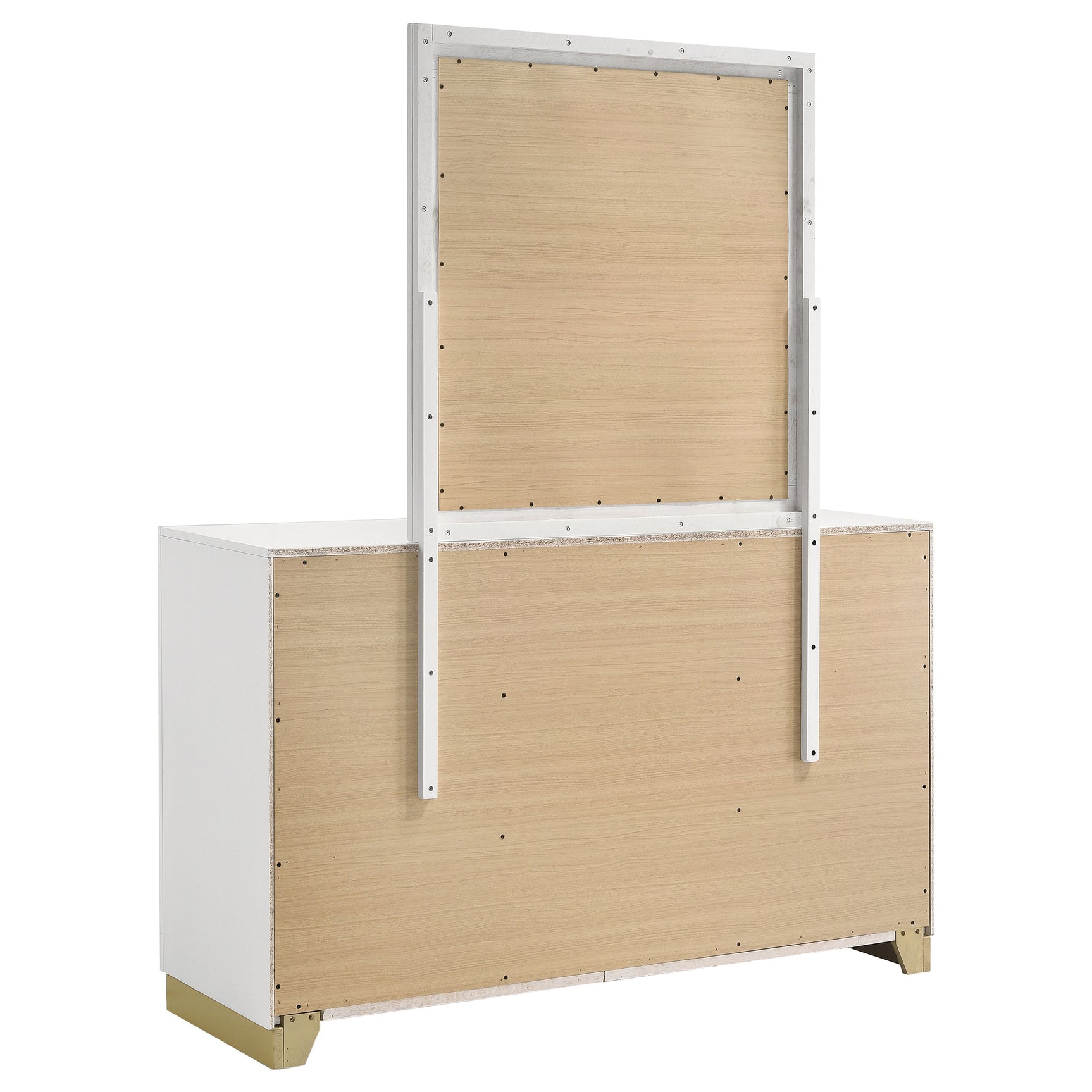Caraway 6-drawer Dresser with Mirror White - Tampa Furniture Outlet