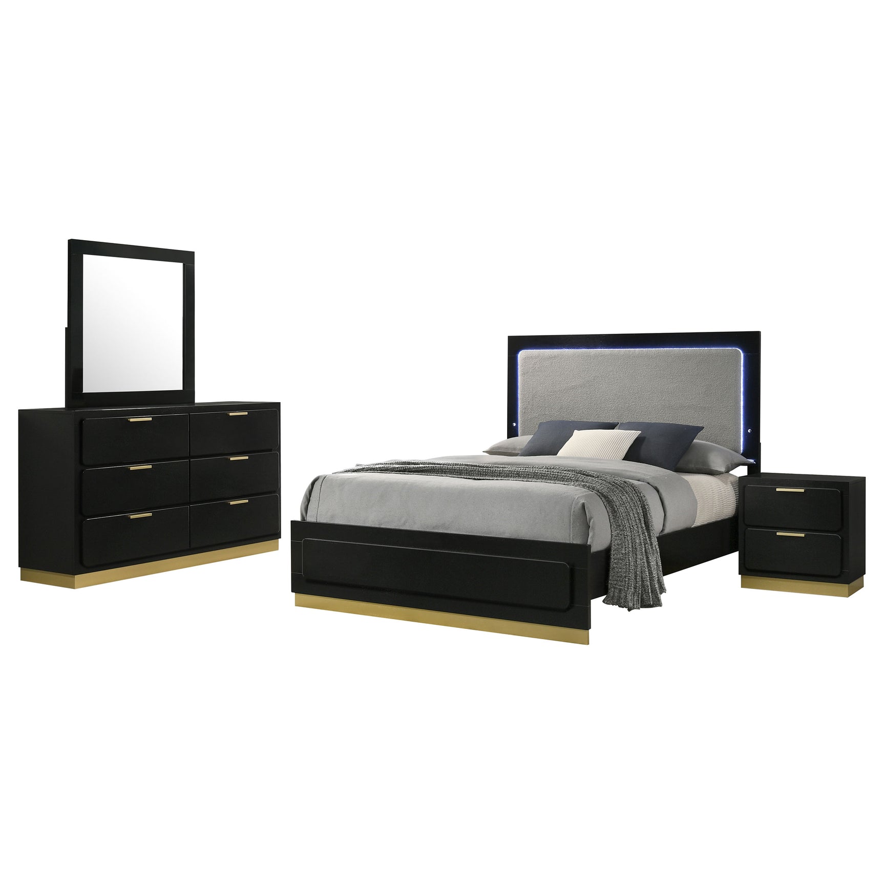 Caraway 4-piece California King Bedroom Set Black - Tampa Furniture Outlet