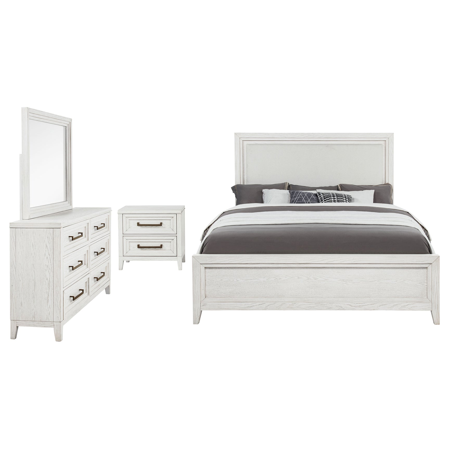 Marielle 4-piece Queen Bedroom Set Distressed White - Tampa Furniture Outlet